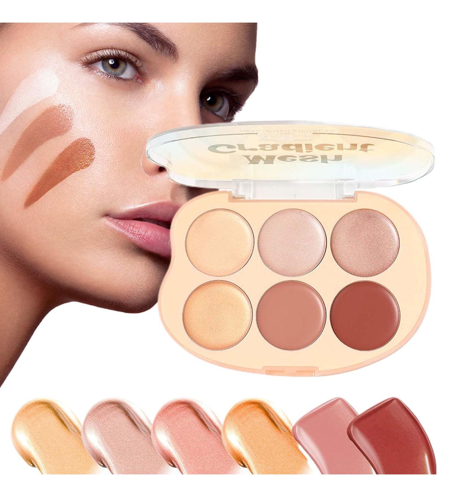  G n rique Face Highlighter Set of 6 Cream Highlighter Colors Long-Lasting Radiant Makeup | Waterproof Contour Kit for Women Mature Skin Stage Party Performer Runway Studio - Buy Online on GoSupps.com