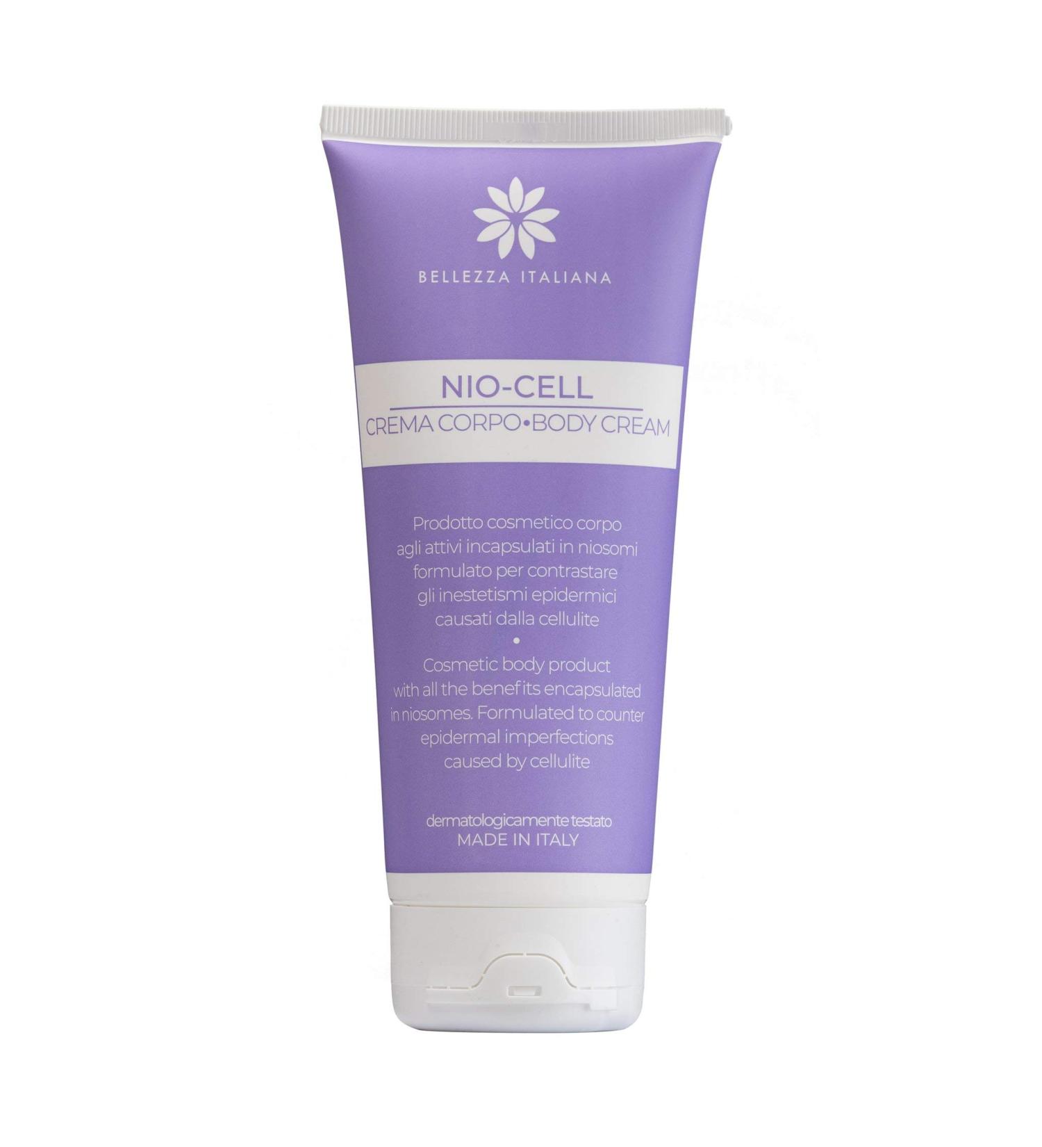 BELLEZZA ITALIANA Nio-Cell 200 ml 100% Made in Italy Anti-cellulite Body Cream for smoother skin
