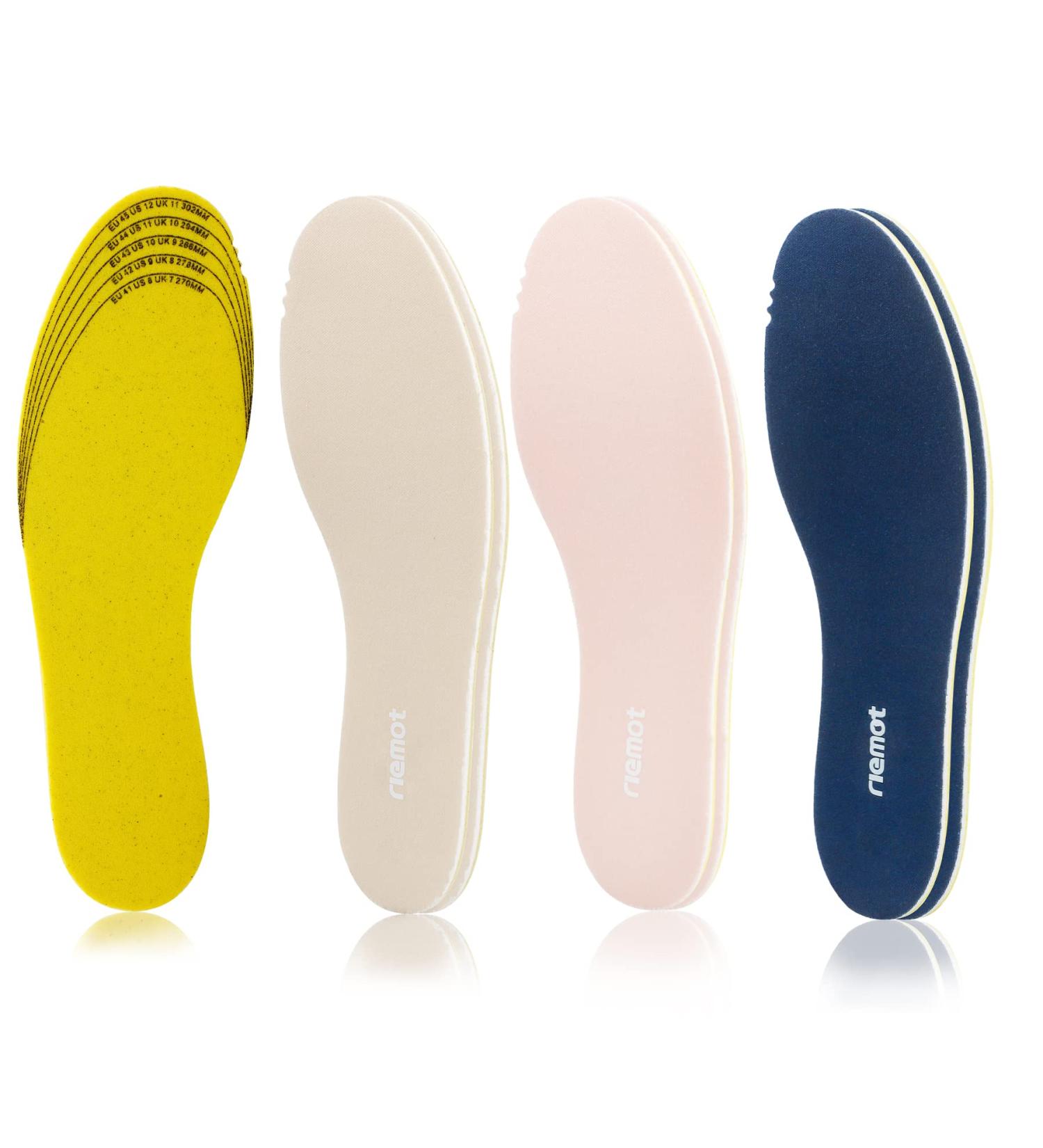 Riemot 3 Pairs Memory Foam Insoles for Women Size 5-10 - Super Soft Replacement Innersoles for Shoes - Comfort Cushioning Inserts in Navy Pink Beige - Buy Online on GoSupps.com