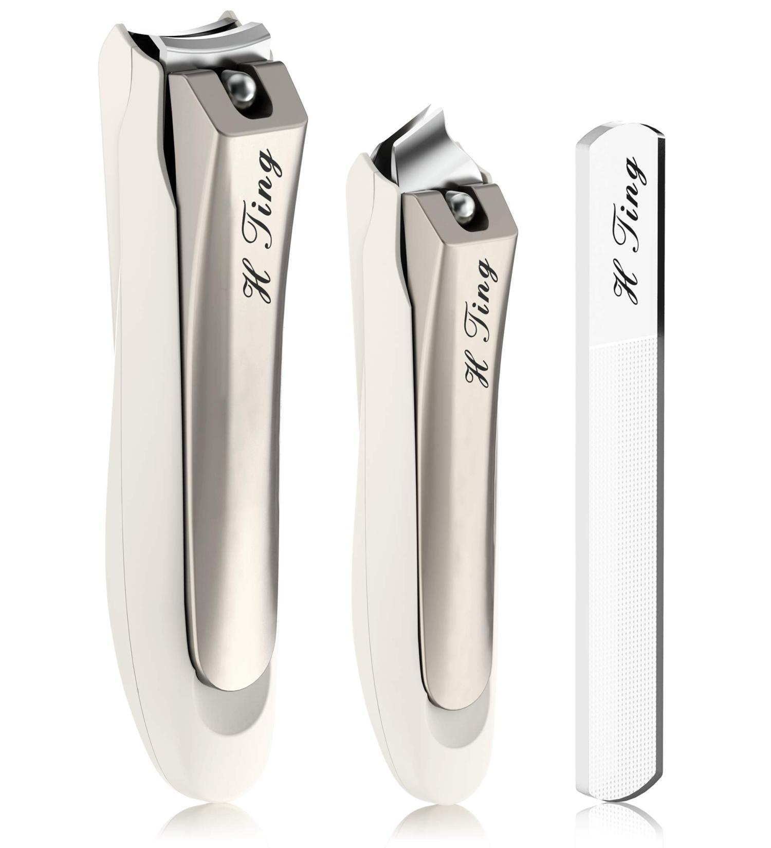 Nail Clipper Set - 3pcs Professional Fingernail and Toenail Clippers with Catcher by HTING - Ideal Gift Trimmer for Women and Men - Buy Online on GoSupps.com