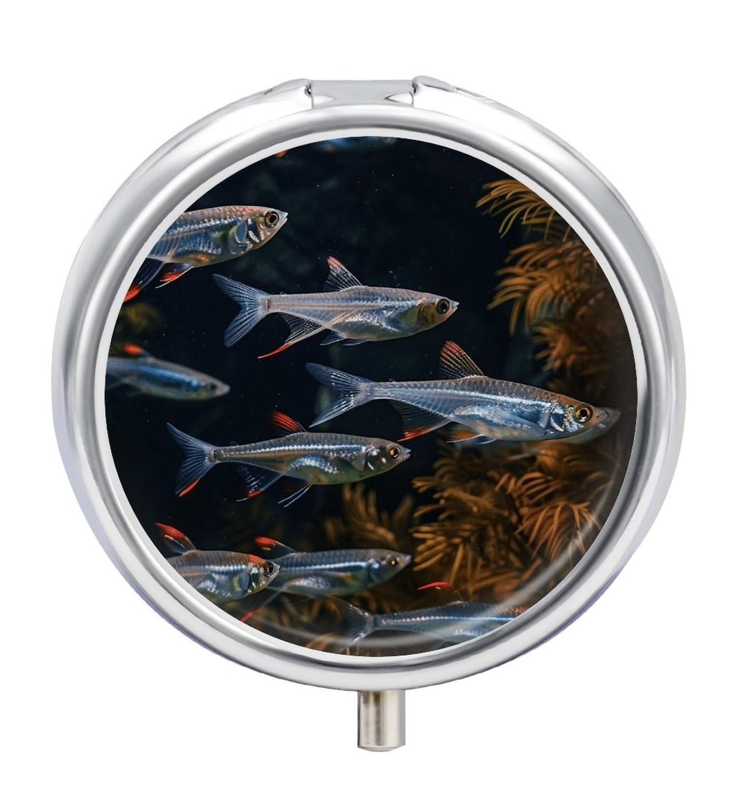 Portable 3 Compartment Pill Box - Transparent Fish Design Travel-Friendly Pill Organizer for Handbag & Pocket - Buy Online on GoSupps.com