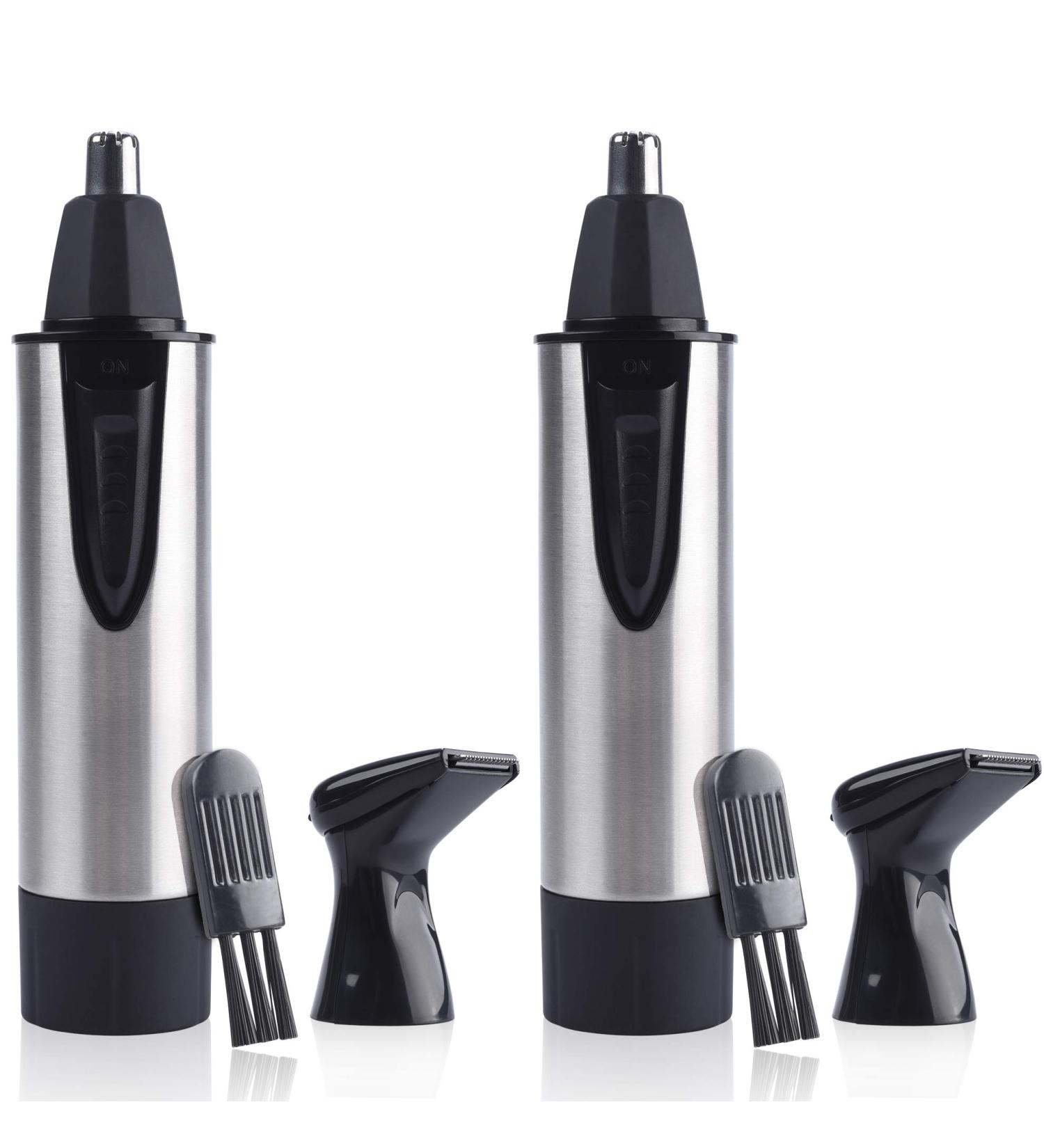 Professional Heavy Duty Nose Ear & Facial Hair Trimmer - Stainless Steel Battery-Operated Painless Dual Edge Blades - 2-Pack for Men & Women | ROC64010 - Buy Online on GoSupps.com