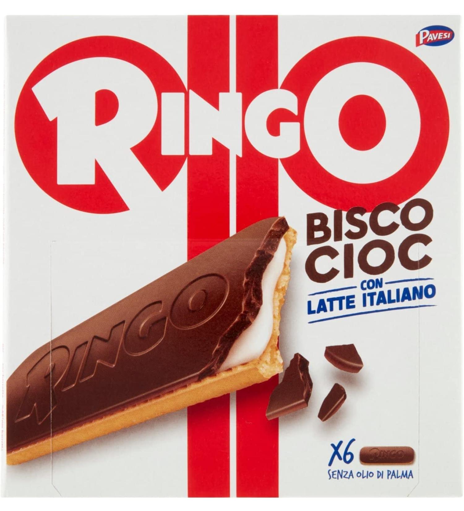 Pack of 6 Pavesi Ringo Bisco Cioc Latte Chocolate biscuits with milk and chocolate 162gr 6 snack - Buy Online on GoSupps.com