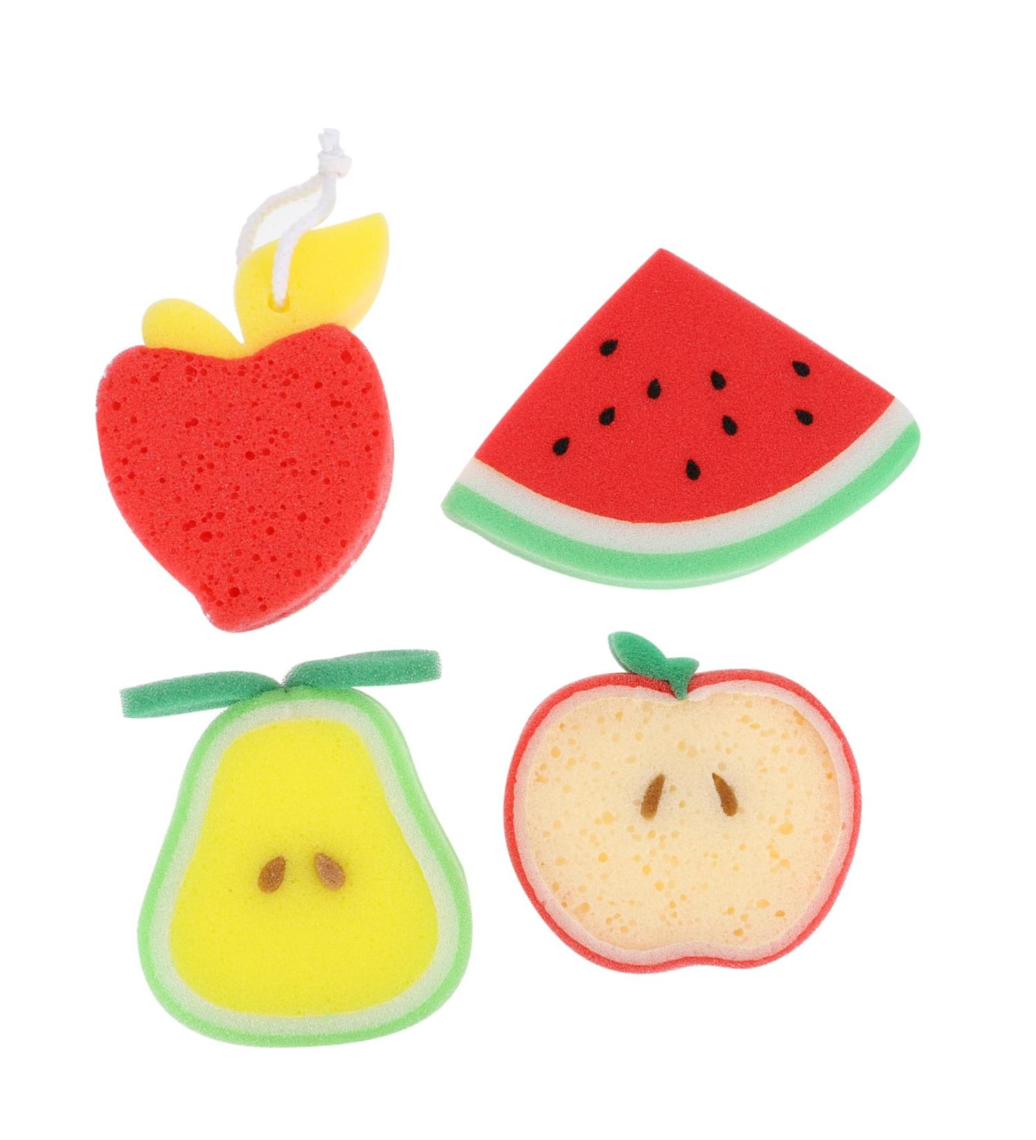 4pcs Healeved Child Bath Fruit Shower Balls - Mesh Scrubber & Loofah Sponge for Kids - Soft Bathing & Body Wash Accessories - Buy Online on GoSupps.com