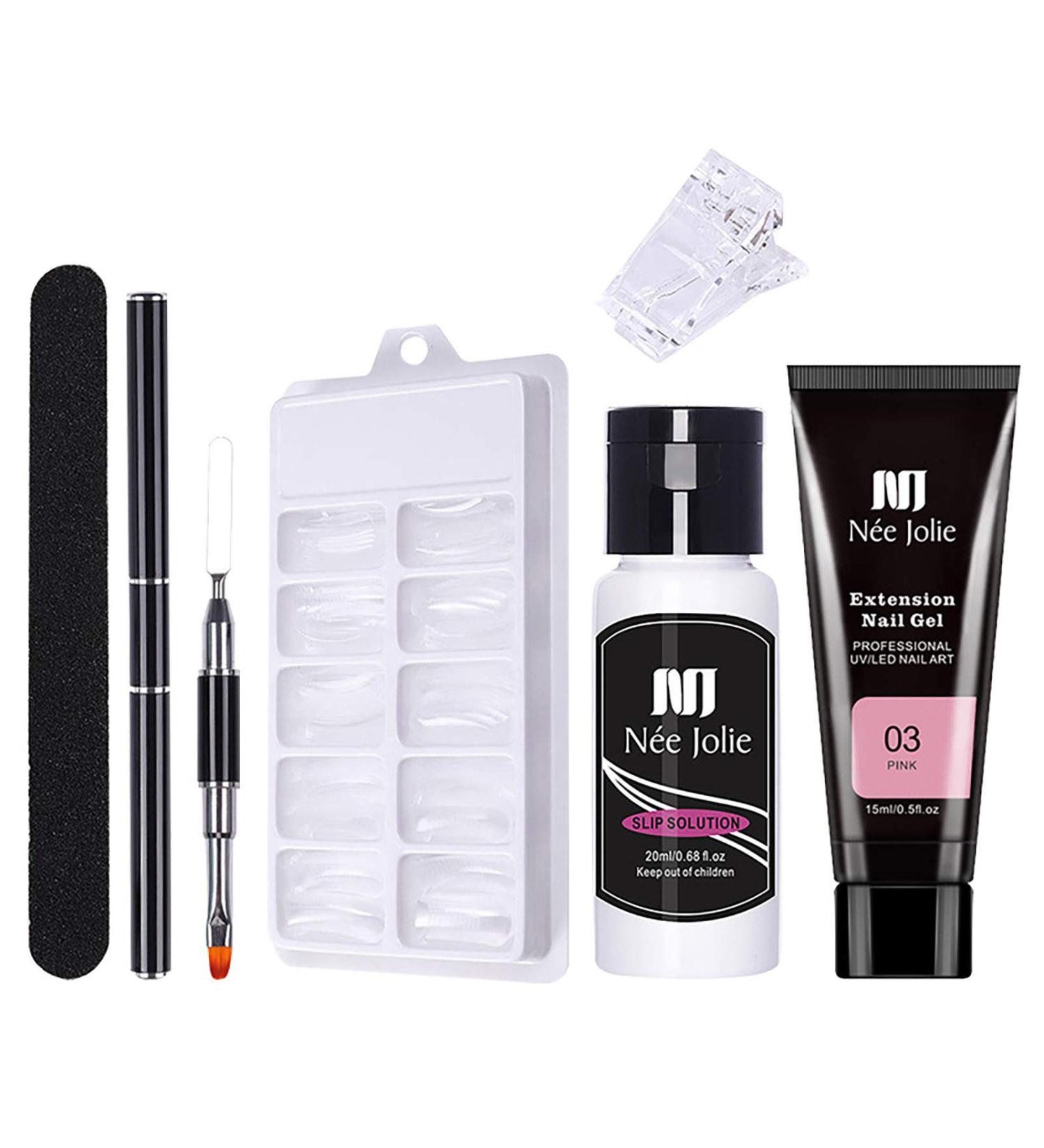 Acrylic Nail Shape Set Dual-Ended Nail Brush & Clip | Fast Nail Extensions #02 | Polygel Tips - Buy Online on GoSupps.com