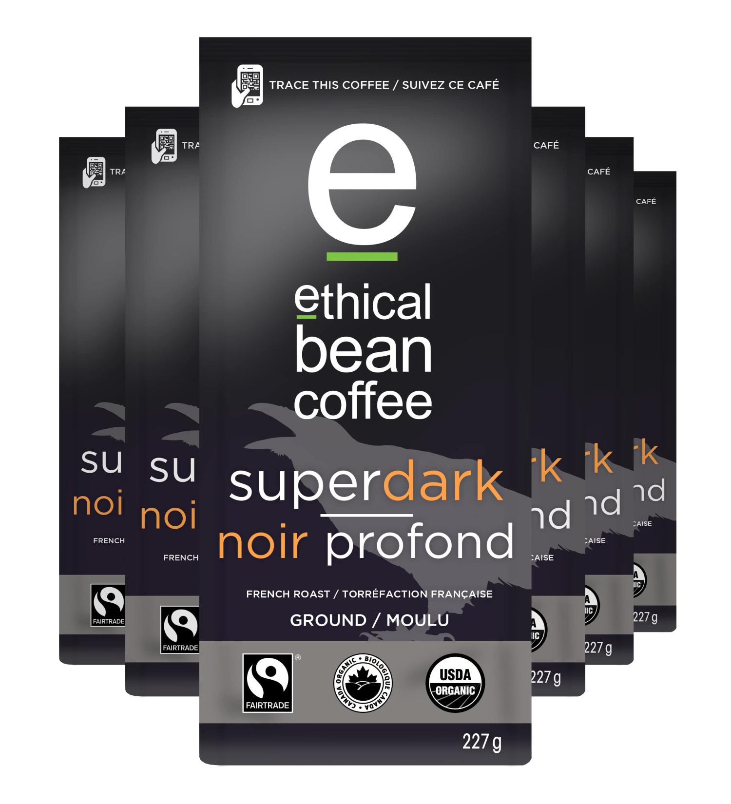 Ethical Bean Coffee Superdark French Roast Fairtrade Organic Coffee 227g (Pack Of 6) 1.36 kg (Pack of 1) Superdark French Roast - Buy Online on GoSupps.com