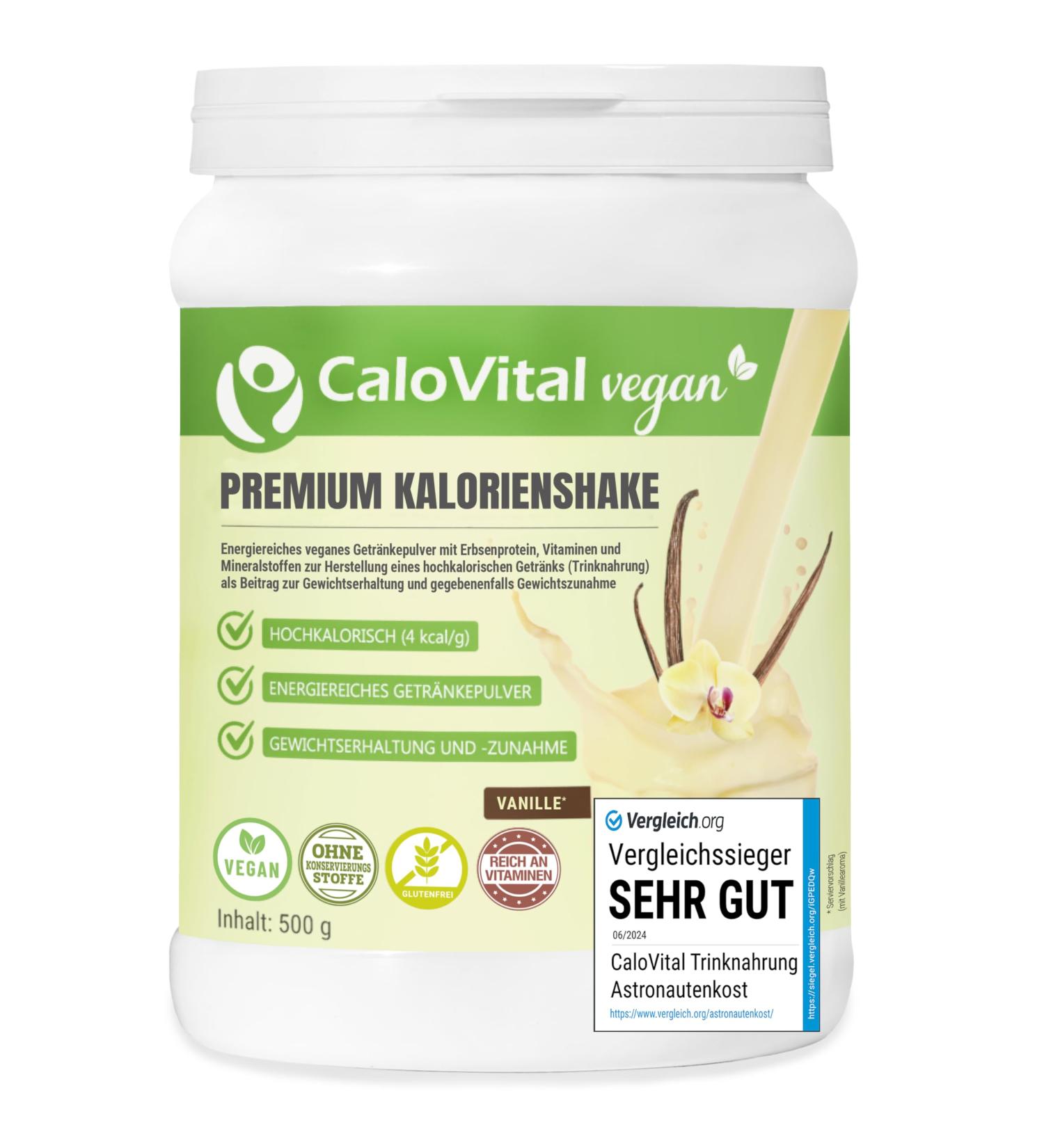  CALOVITAL CaloVital High Calorie Food for Drinking Vegan Drink for Astronauts Carbohydrates Proteins Vitamins and Minerals Highly Dosed 500 g Vanilla - Buy Online on GoSupps.com