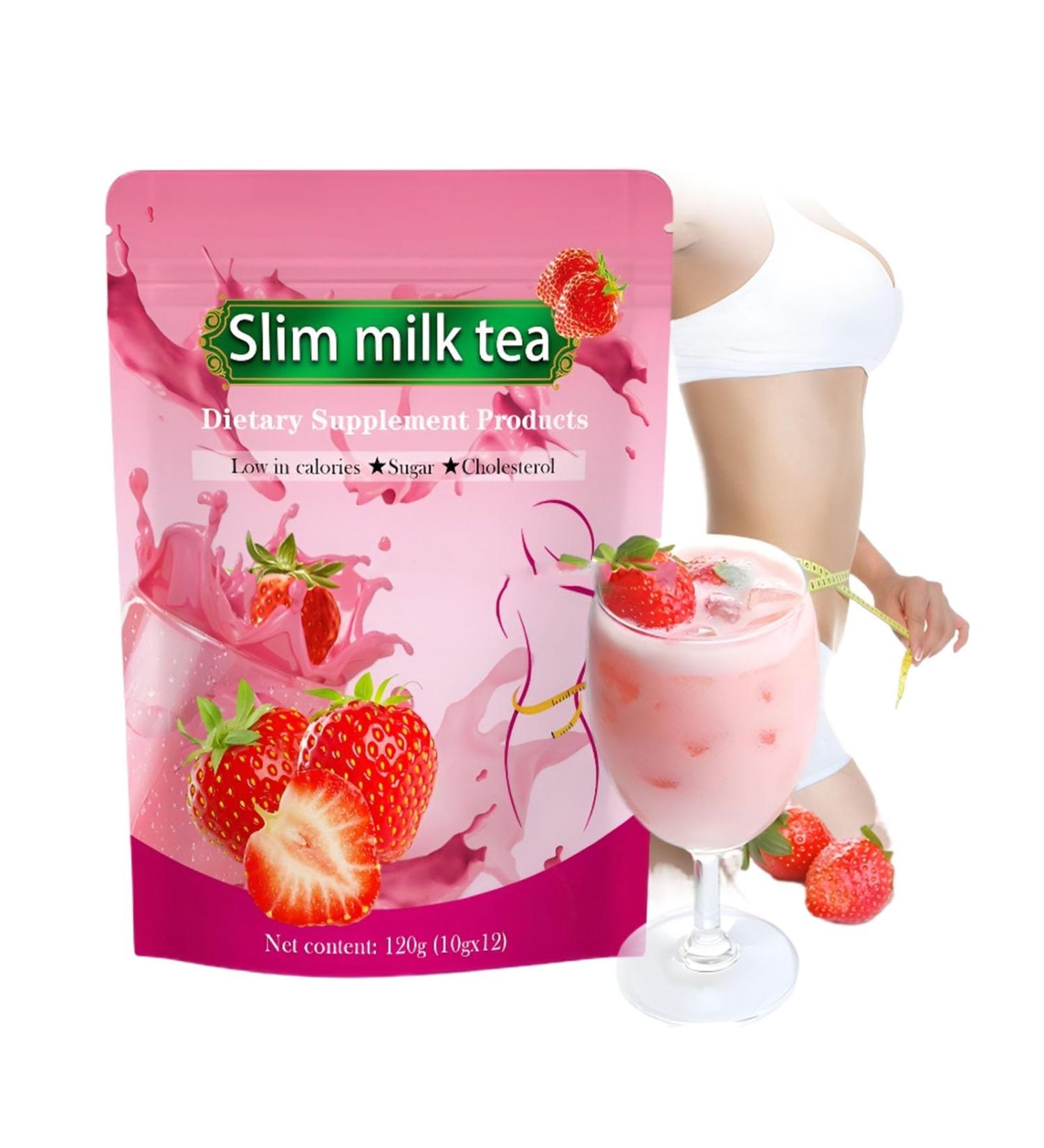 Th Au Lait Minceur La Fraise - Boisson Naturelle For La Gestion Du Poids Et La R duction De La Graisse Abdominale(1PC) - Buy Online on GoSupps.com