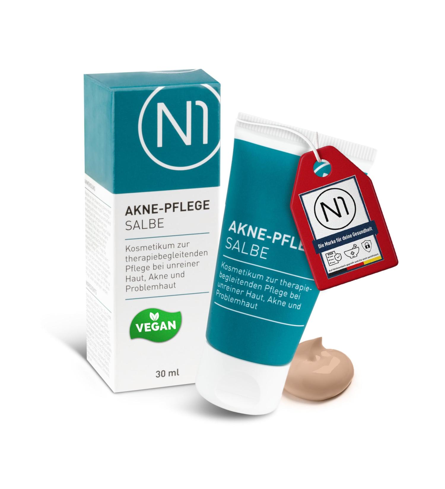 Pharmedix N1 Acne care ointment 30 ml tinted pimple cream antibacterial refines the skin image also for sensitive skin acne cream face and acne - Buy Online on GoSupps.com