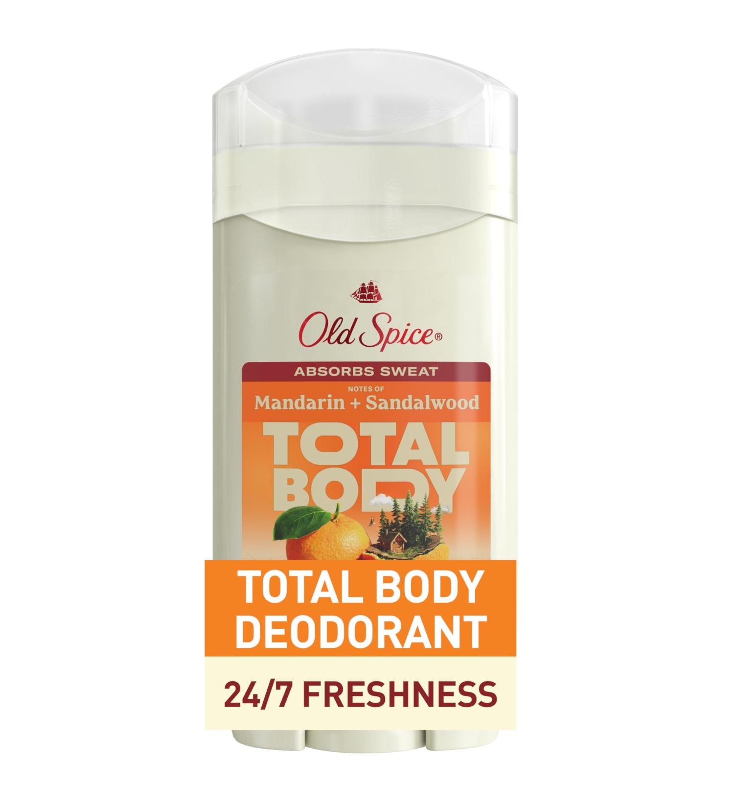 Old Spice Whole Body Deodorant for Men Total Body Deodorant Mandarin + Sandalwood Aluminum Free Deodorant Stick for 24/7 Freshness // Dermatologist Tested Whole Body Deodorant 3.0 oz - Buy Online on GoSupps.com