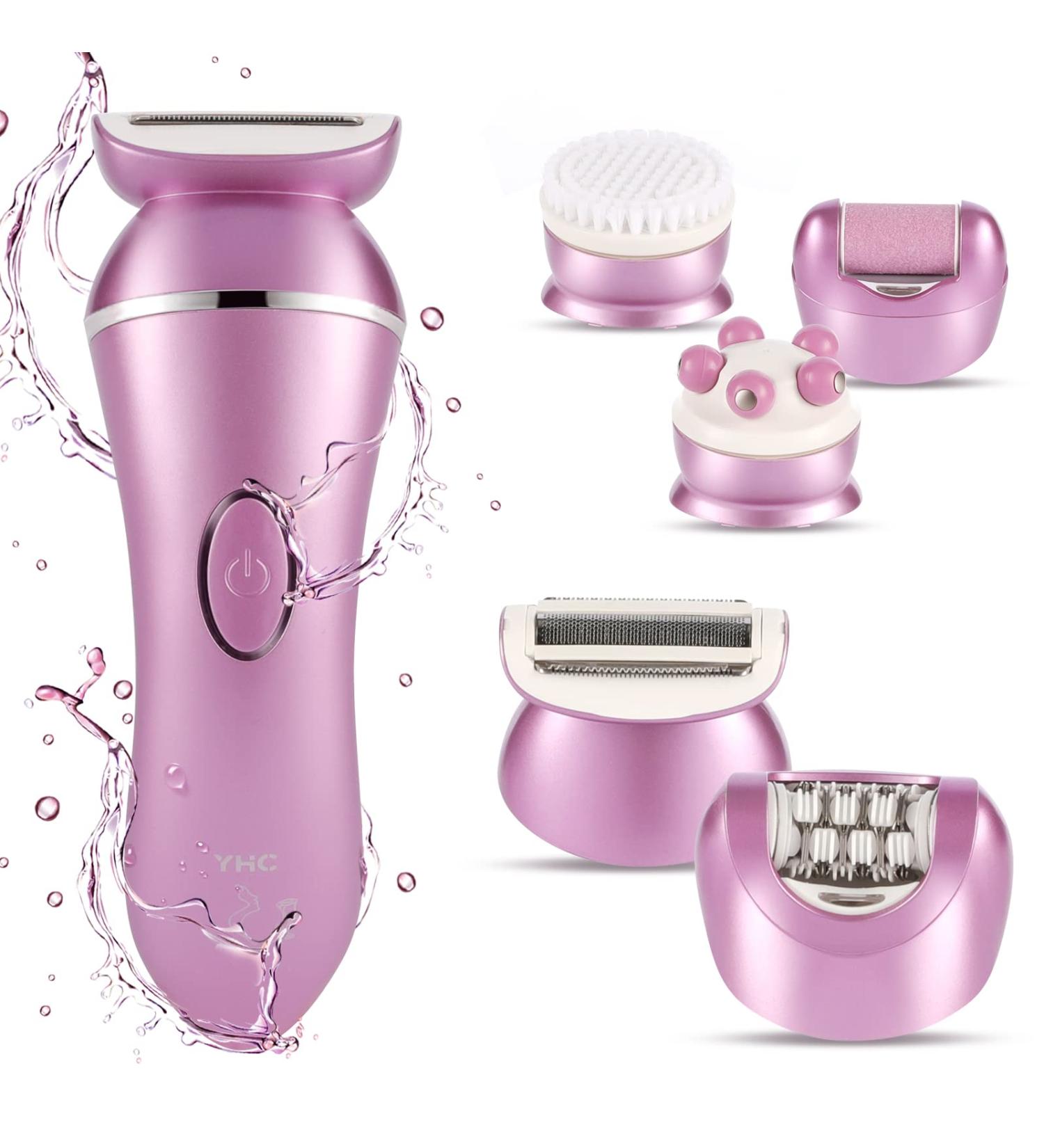 YHC 5-in-1 Electric Razor & Epilator for Women - Wet/Dry Hair Removal - Rechargeable Cordless - 3s Locking - Bikini Legs Arms Underarms - Buy Online on GoSupps.com