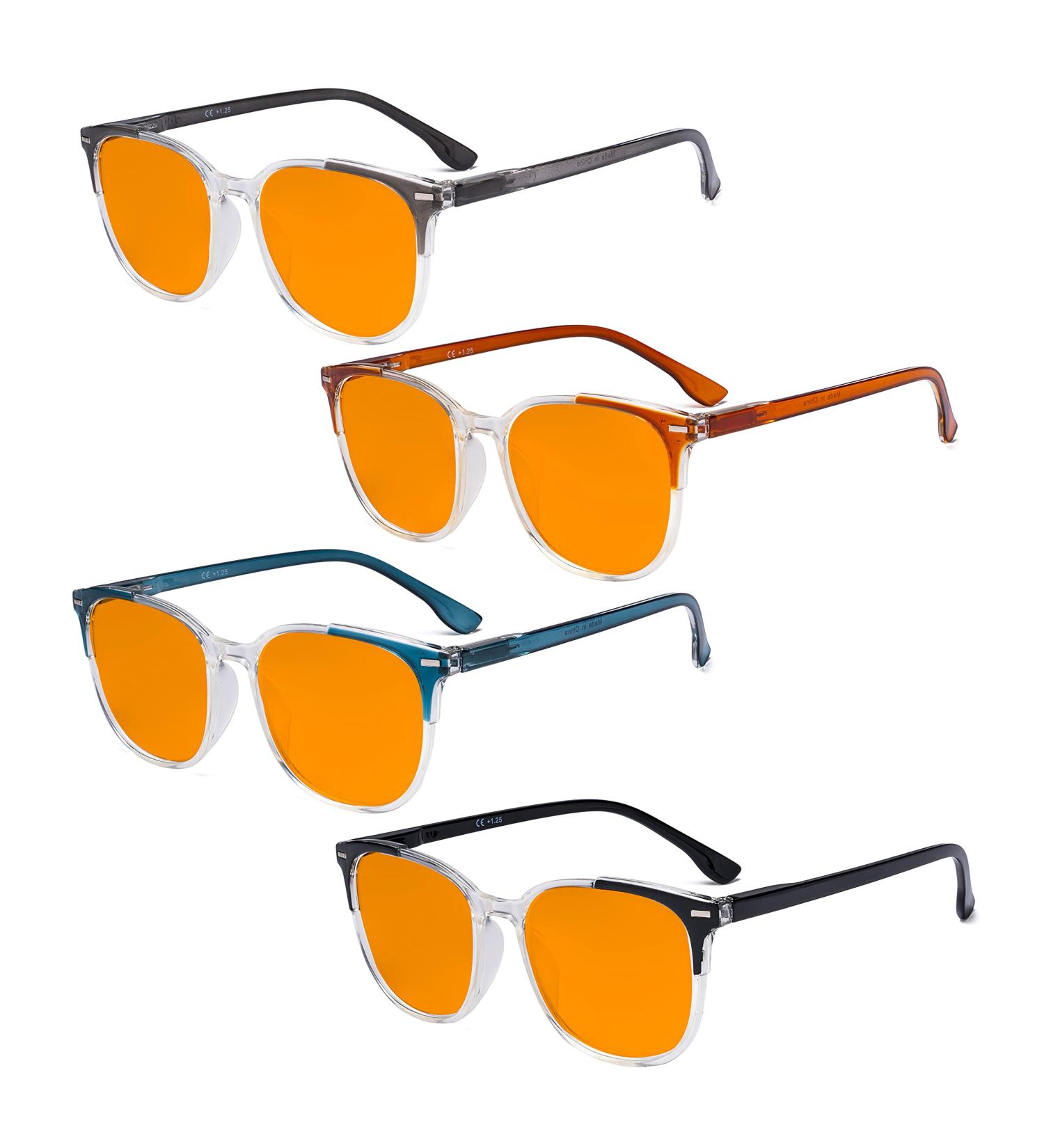 Eyekepper 4 Pack Blue Light Blocking Reading Glasses for Women - +3.00 Strength Orange Tinted Perfect for Computer Use - Buy Online on GoSupps.com