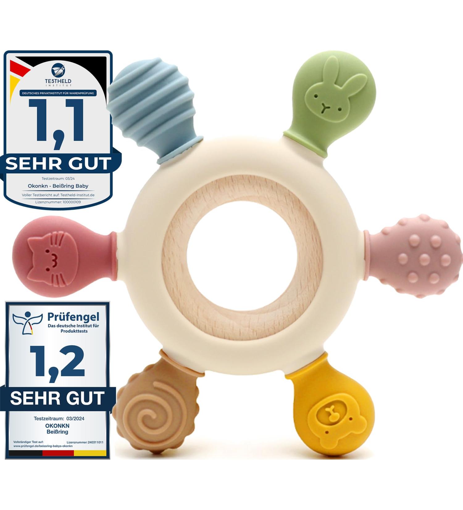 Okonkn Bei ring Baby 2024 | BPA-Free Silicone Teething Toy for 3-12 Months | Safe Accessories for Boys & Girls | 1 Piece - Buy Online on GoSupps.com