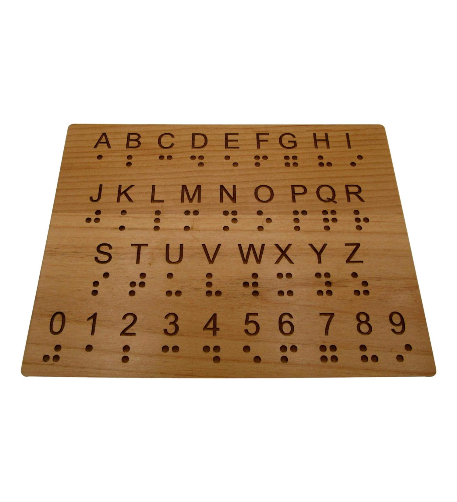 Creative Escape Rooms Wood Braille Alphabet and Number Educational Fingerboard - Learning Braille for The Sighted - Teaching Aid