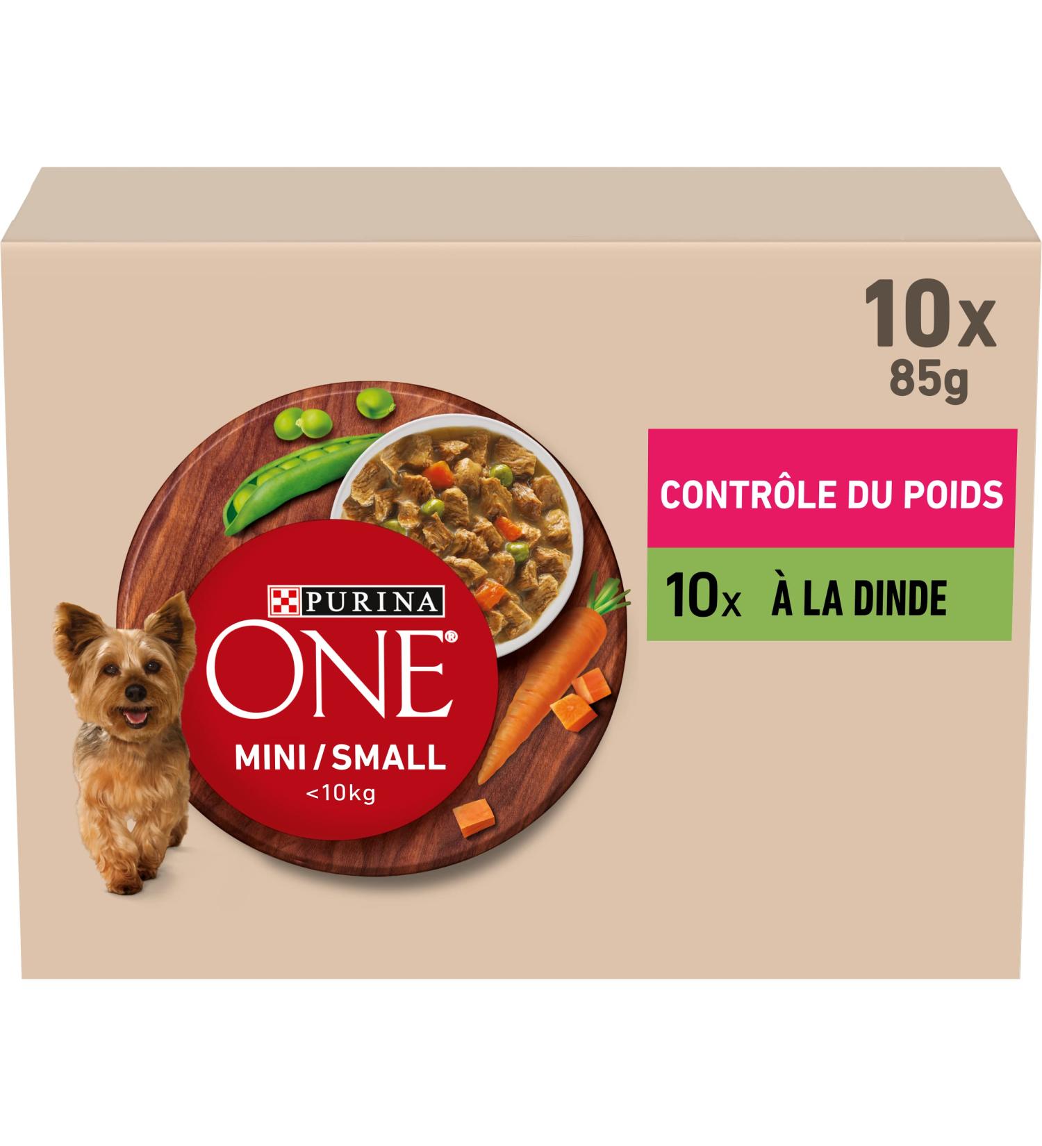 PURINA ONE Mini/Small 10kg Weight Control | Rich in Turkey With Rice | Shredded in Gravy for Small Adult Dogs | 10x85g Meal Sachet - Buy Online on GoSupps.com