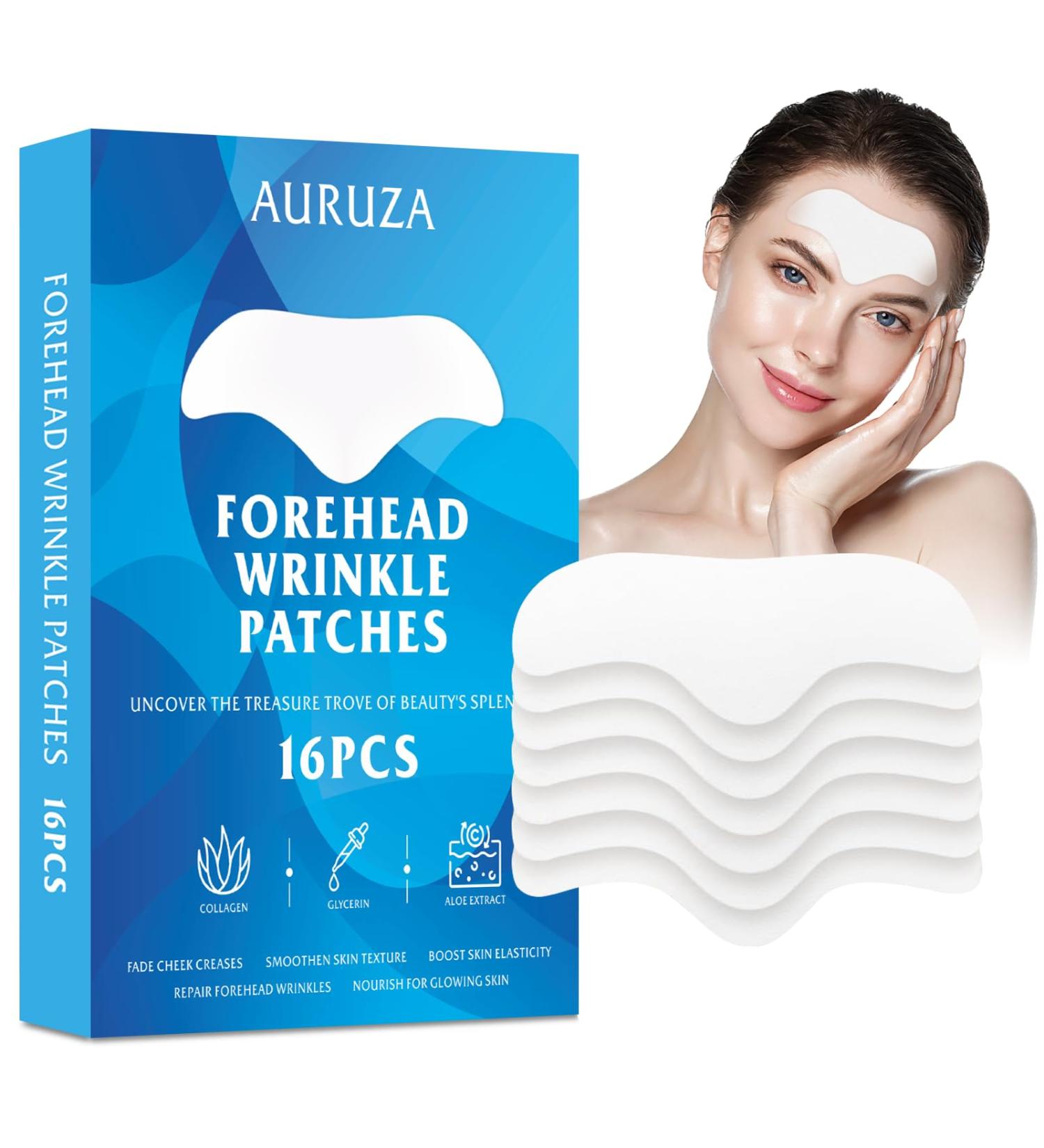 AURUZA 16pcs Forehead Wrinkle Patches - Anti-Wrinkle Treatment with Aloe Collagen & Vitamin E for Smoothing Fine Lines & Wrinkles - Buy Online on GoSupps.com