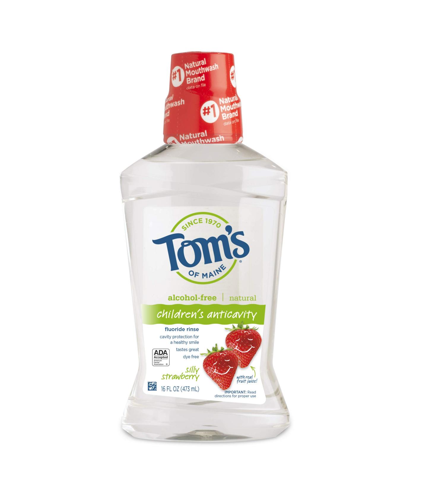 Tom's of Maine Children's Anticavity Mouth Rinse - Natural Silly Strawberry Kids Mouthwash 16 Ounce - International Shipping Available - Buy Online on GoSupps.com