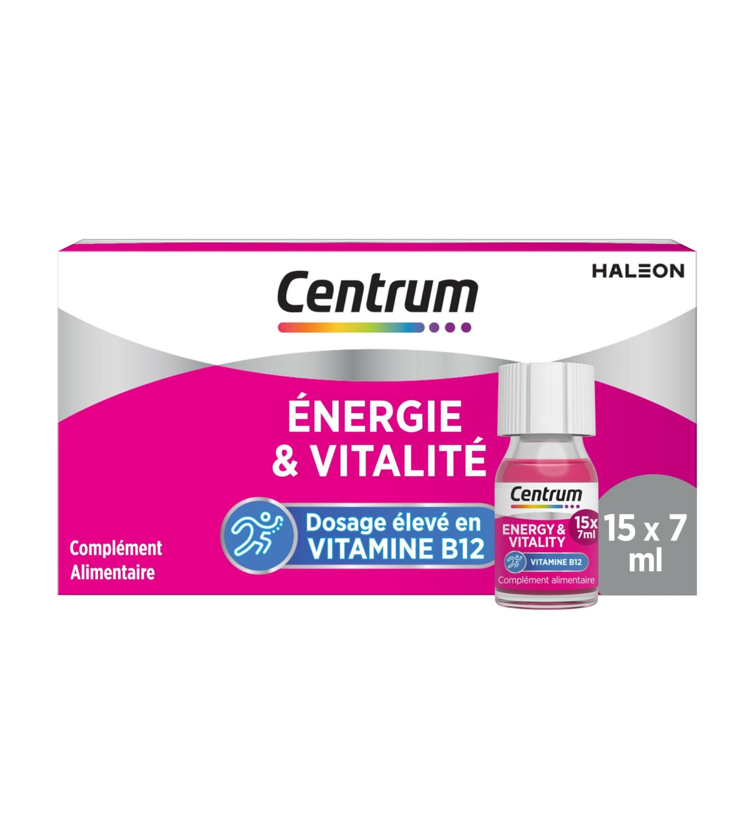 CENTRUM - Vitamine B12 nergie & Vitalit - Zinc Niacine (Vitamine B3) - Compl ment Alimentaire Multivitamines Boire - nergie Immunit & Syst me Nerveux - Vegan - 15 shots x 7 ml Nouveaut - Vitamine B12 7 ml (Lot de 15) - Buy Online on GoSupps.com