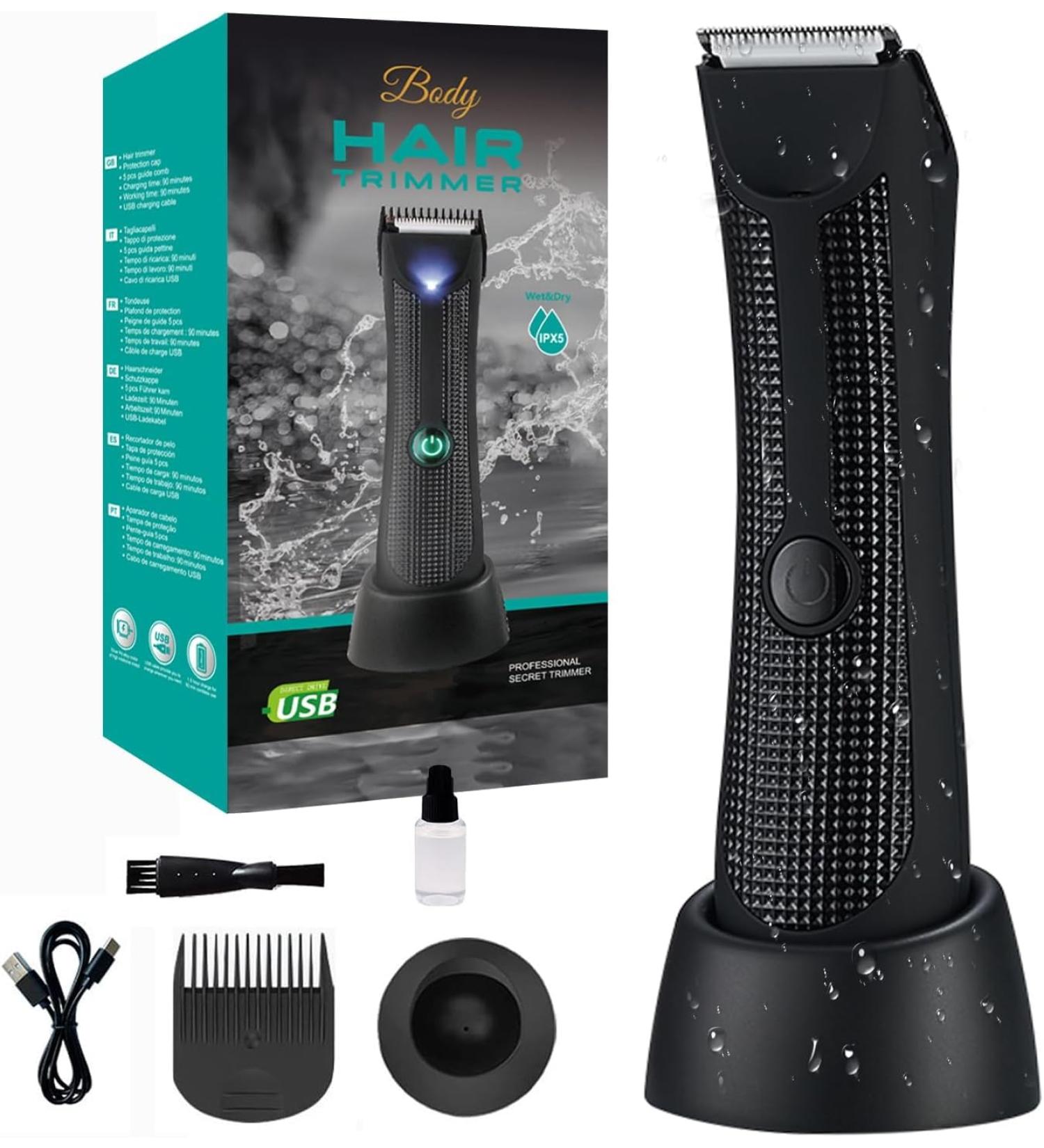 Tondeuse poils du corps pour homme Tondeuse poils pubiens avec t tes de lame en c ramique rasoir bille pour parties priv es avec lumi re LED et affichage rasoirs corporels tanche IPX7 pour - Buy Online on GoSupps.com