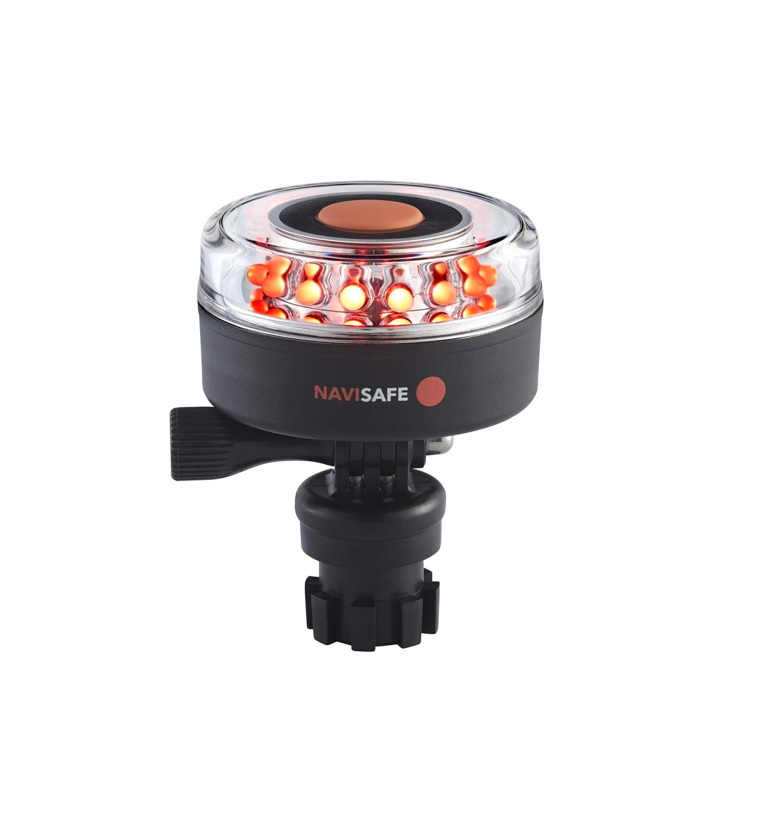 NAVISAFE Navilight All-Red, 5 Mode 360 2NM w/Navimount Base, Clear