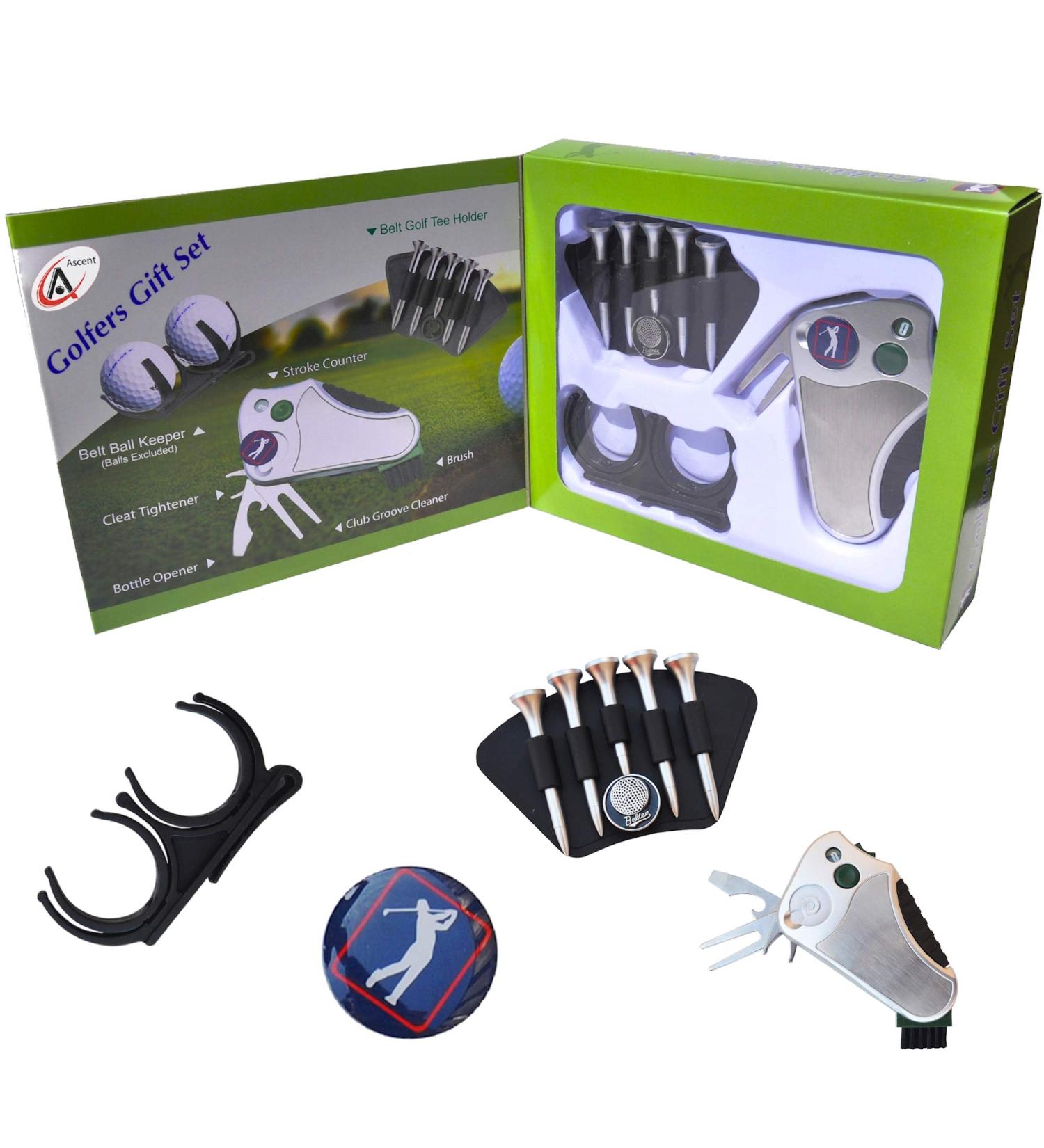 Golfer's Best Gift Set - Stroke Counter, Divot Repair Tool, Brush, Ball Marker, and More - Perfect Golf Gift Idea for Men and Women - Buy Online on GoSupps.com