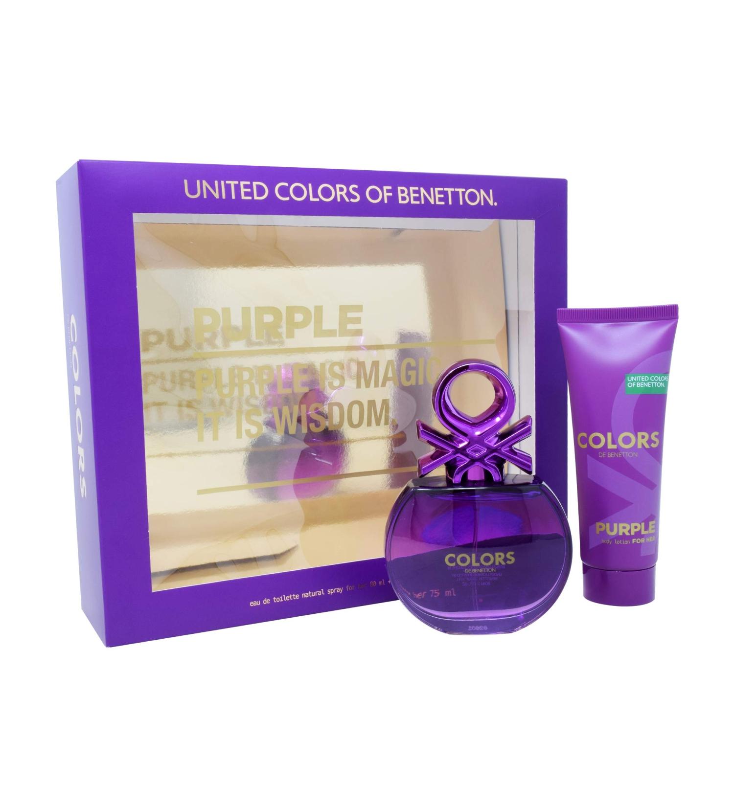 Benetton United Colors Purple for Women 2piece Set (2.7 Oz Eau De Toilette+ 2.5 Oz Body Lotion) 5.2 Oz 5.2 Ounce (Pack of 1)