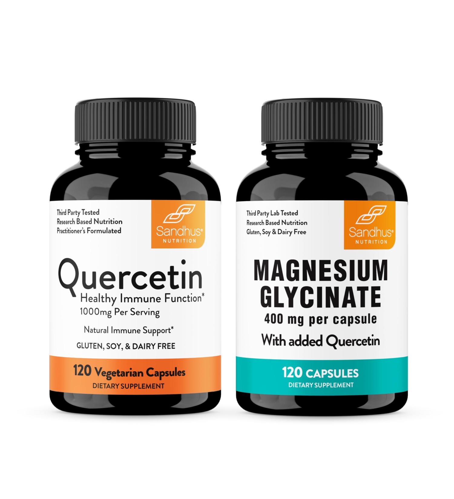 Sandhu's Quercetin & Magnesium Glycinate Complex Capsules | Supports Immune Muscle Health & Quality Sleep - Buy Online on GoSupps.com