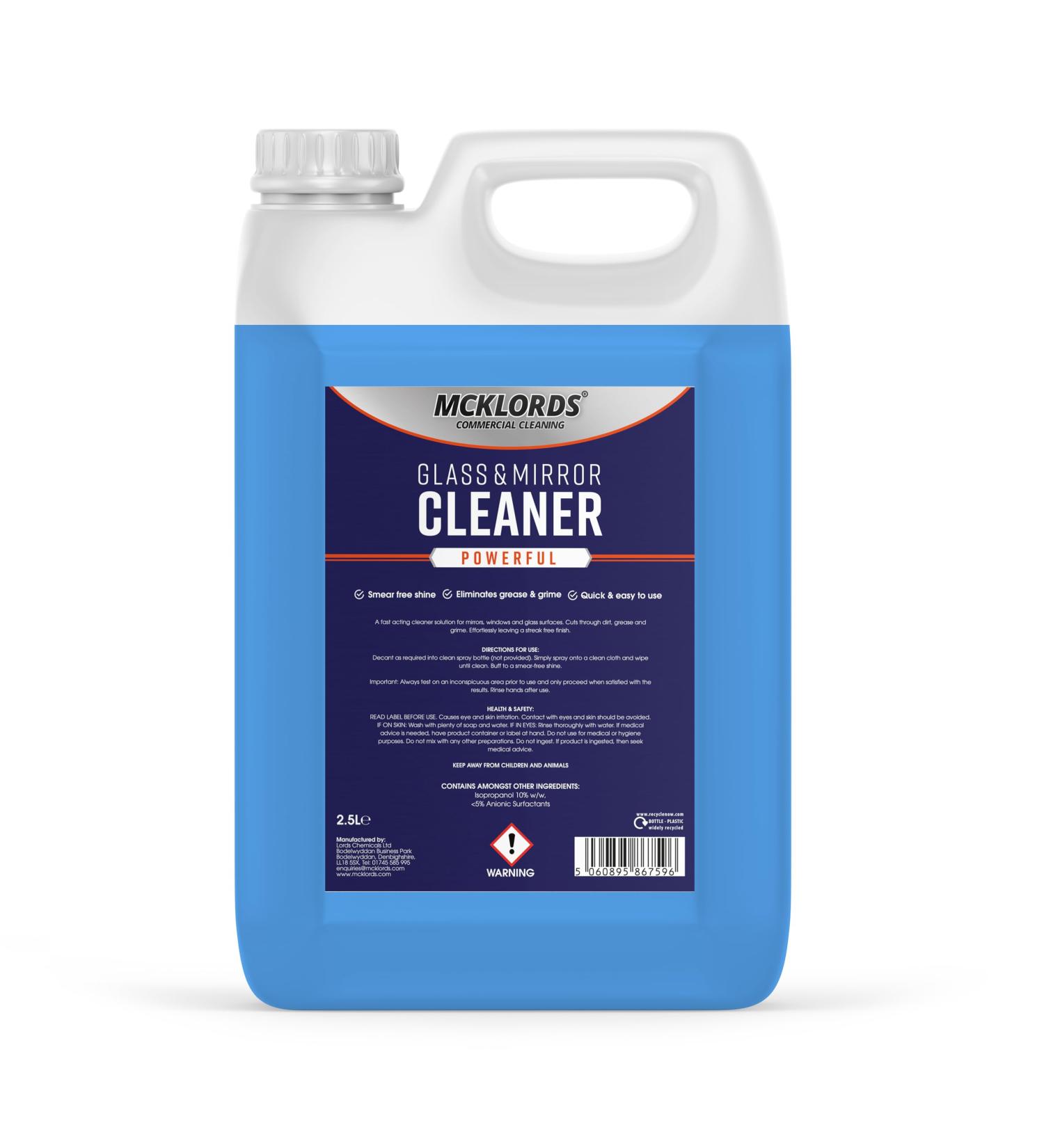 McKLords Commercial Glass & Mirror Cleaner Blue 2.5L - Professional Grade Solution - Buy Online on GoSupps.com