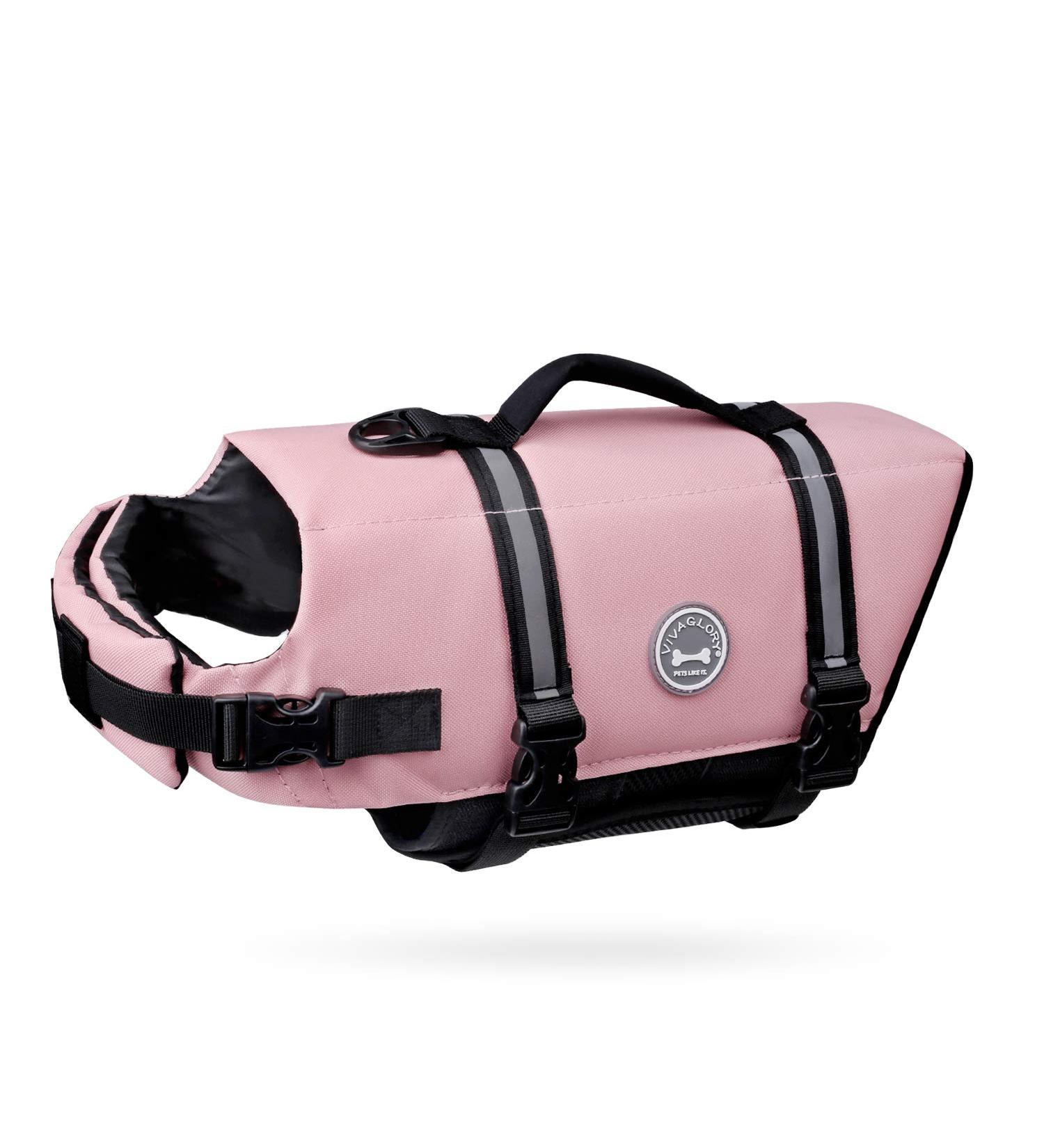 Vivaglory Ripstop Dog Rescue Vest | Enhanced Buoyancy & Visibility for Small to Medium Dogs | Cherry Blossom Pink | L: 63-78cm - Buy Online on GoSupps.com