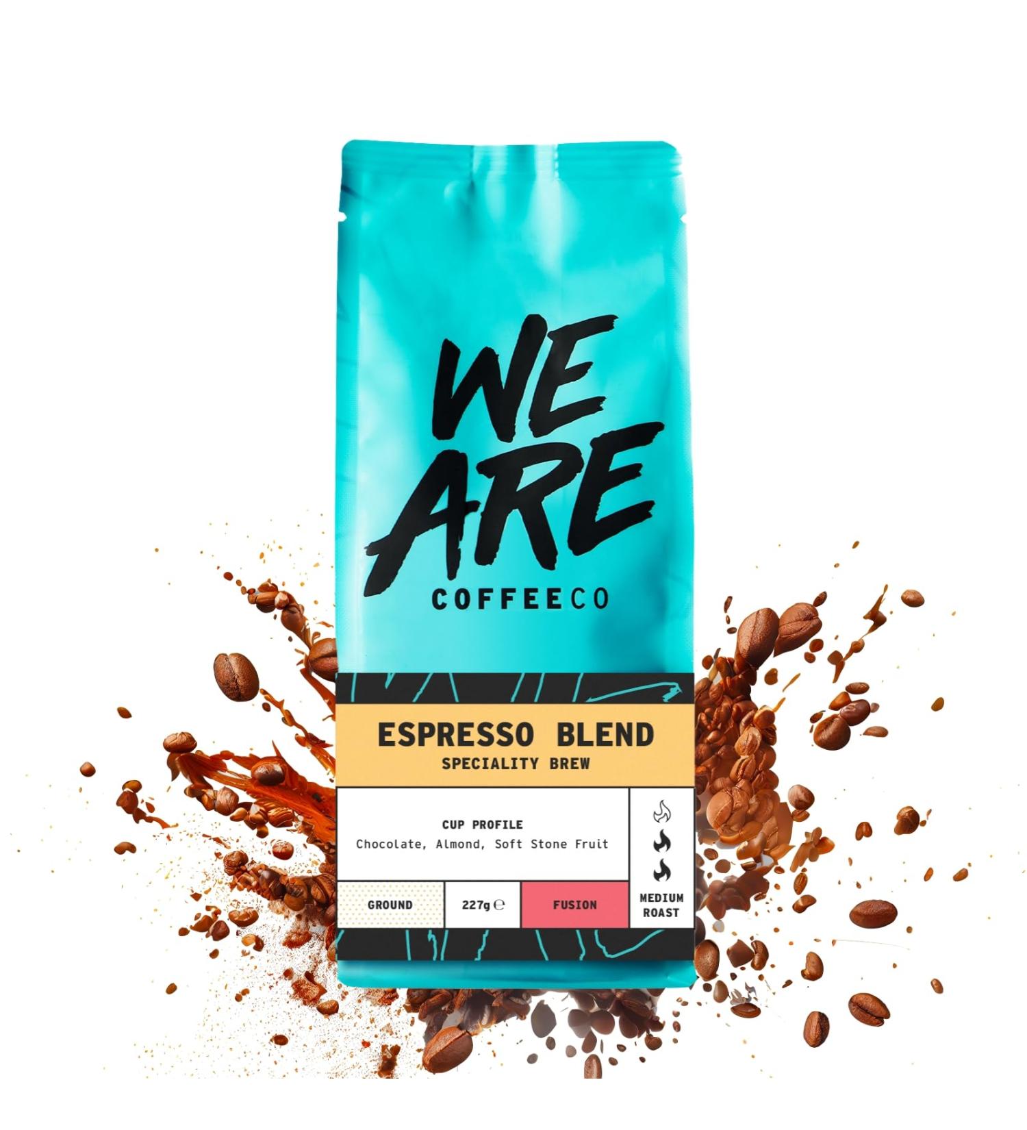 Cafetiere Espresso Ground Coffee 227g Bag | Chocolate & Nuts Notes | 100% Arabica & Robusta | Medium Roast Speciality Blend | Freshly Roasted by We Are Coffee Co - Buy Online on GoSupps.com
