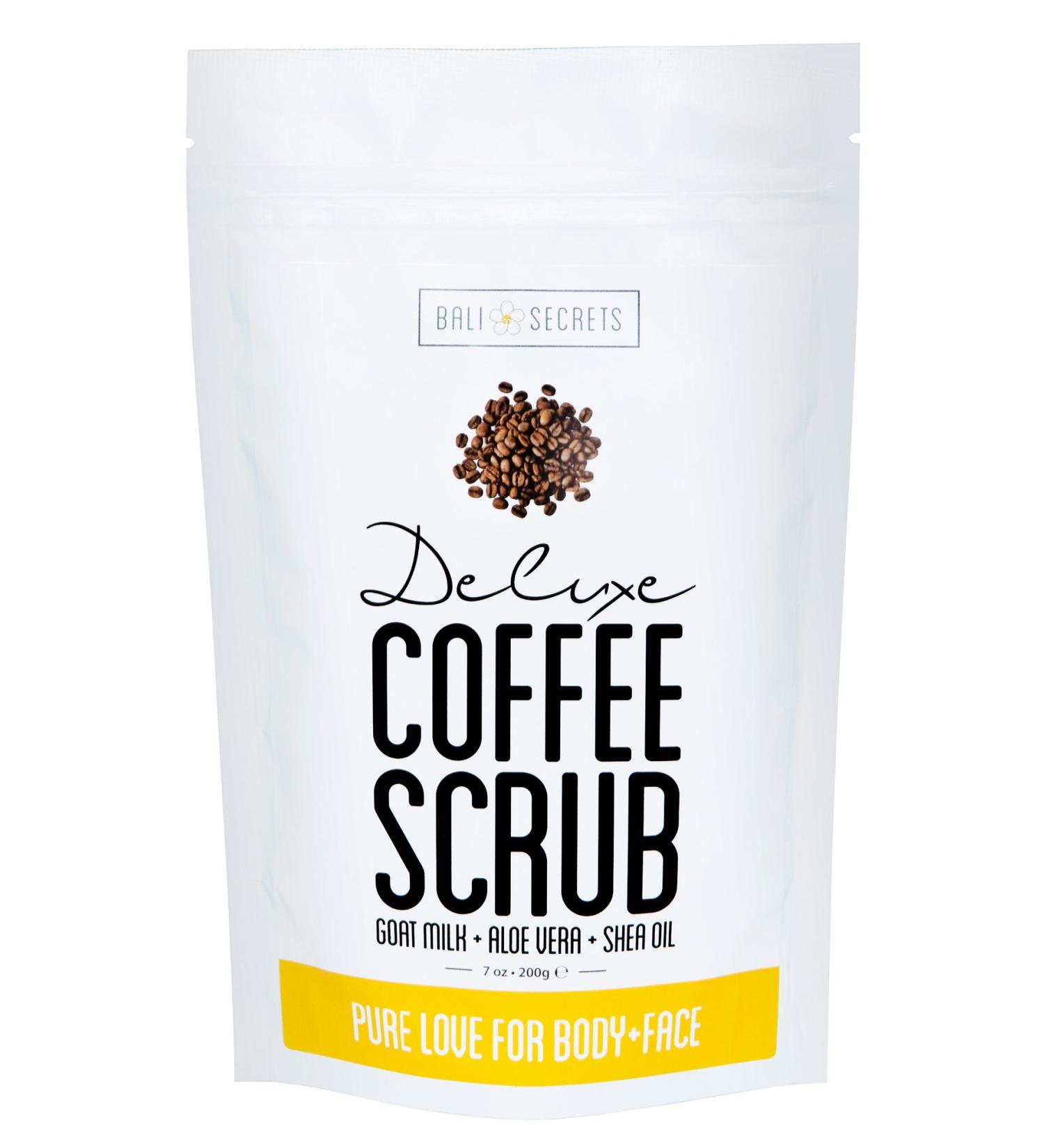 Deluxe Coffee Scrub | Natural Face & Body Exfoliator | Reduce Cellulite Stretch Marks & Acne | Premium Skin Care - Buy Online on GoSupps.com