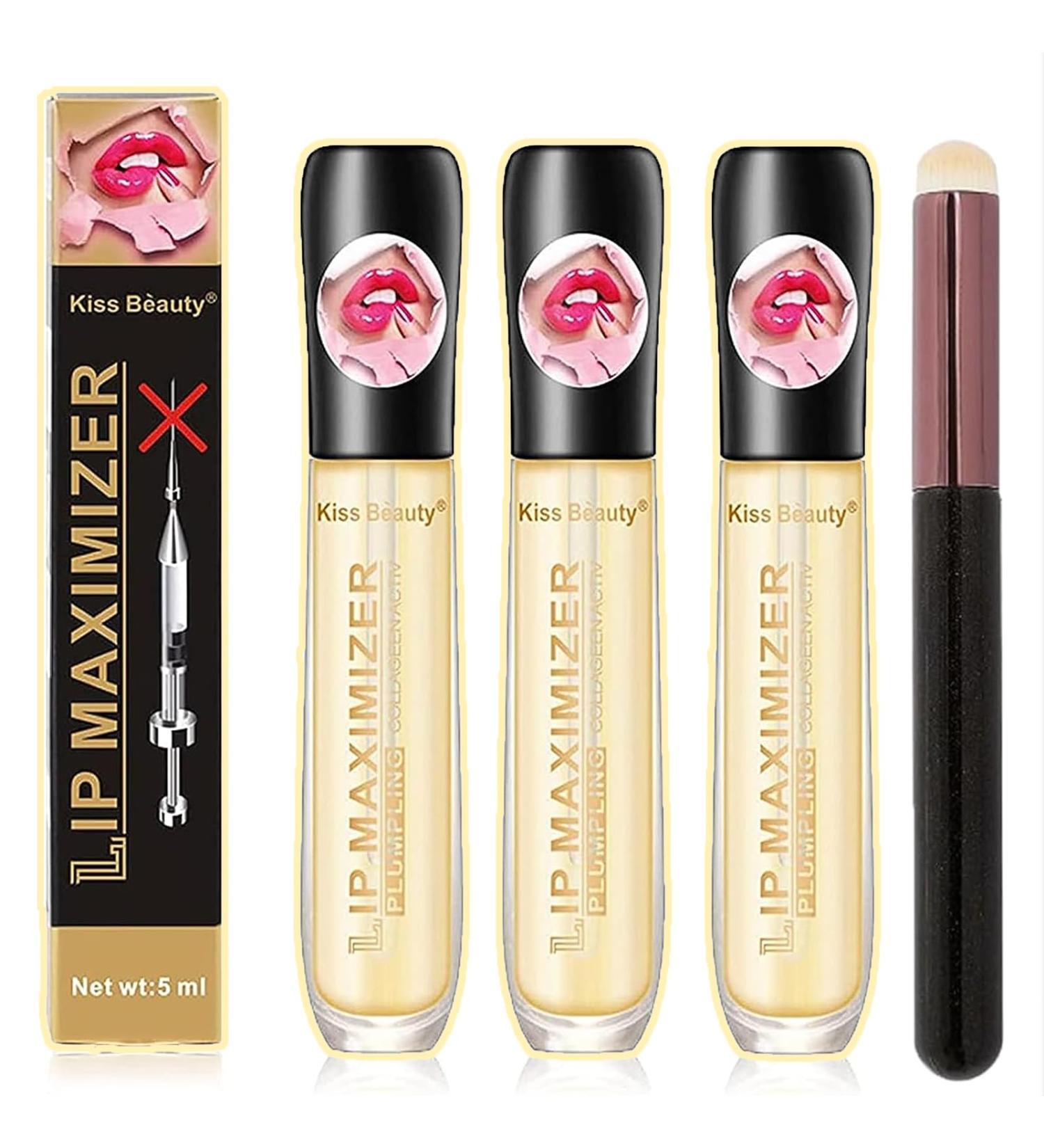 Nnbwlmaee Vitamin E Lip Serum Trio - Natural Lip Plumper Maximizer & Care | Instant Lip Filler for Beautiful Lips - Buy Online on GoSupps.com