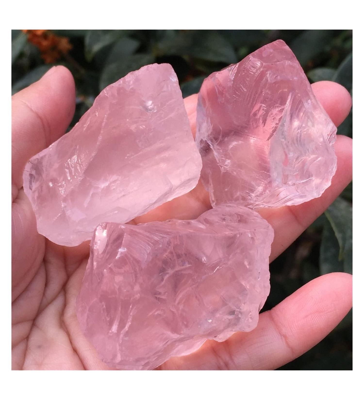 Natural Crystal Rough 3pcs Natural Pink Rose Quartz Crystal Rough Gemstone Specimen Chakra Reiki Balancing - Buy Online on GoSupps.com