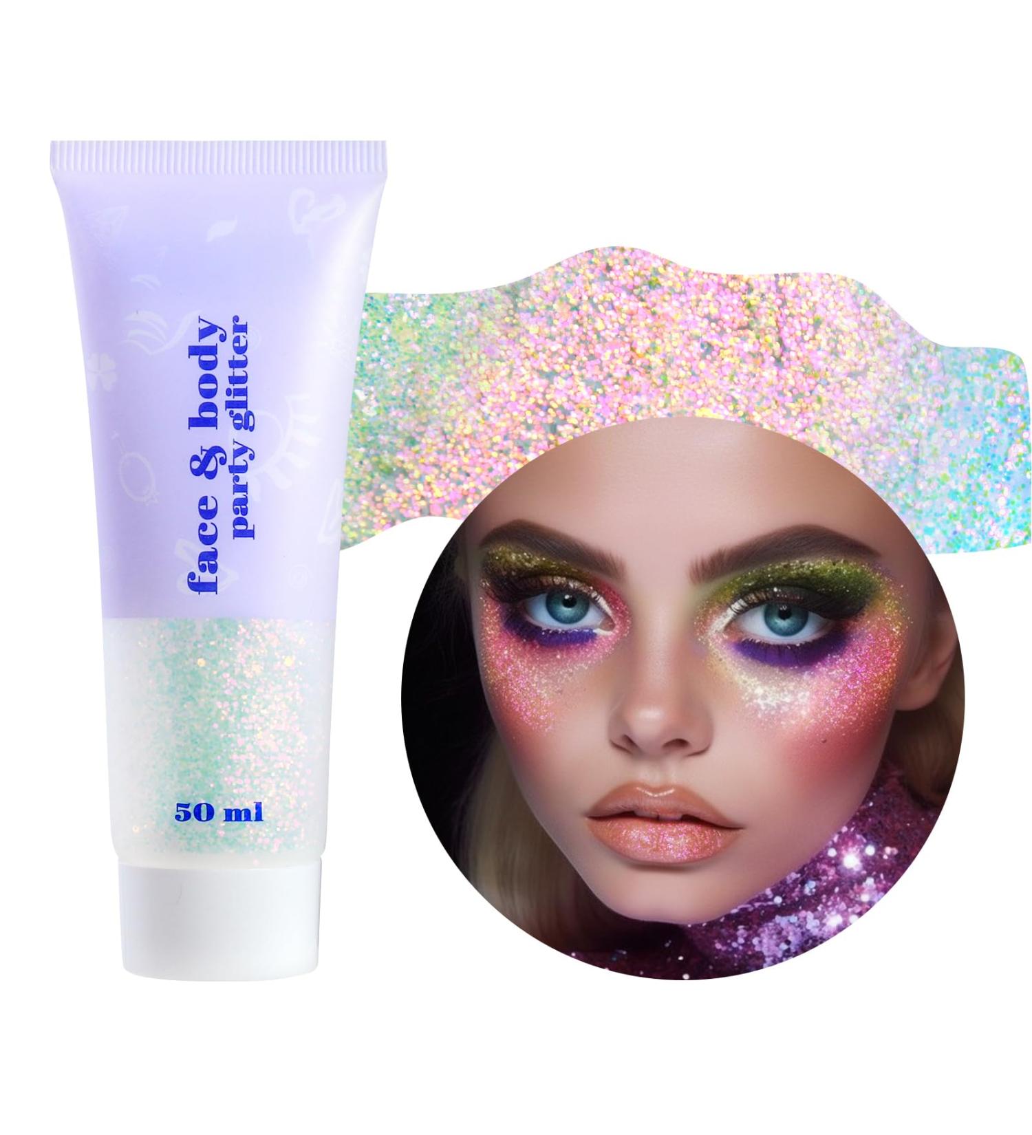 Buy Prreal Body Glitter Gel 50ml - Holographic Shimmer for Face Hair & Nails | Festival Makeup - Phantom Pink - Buy Online on GoSupps.com