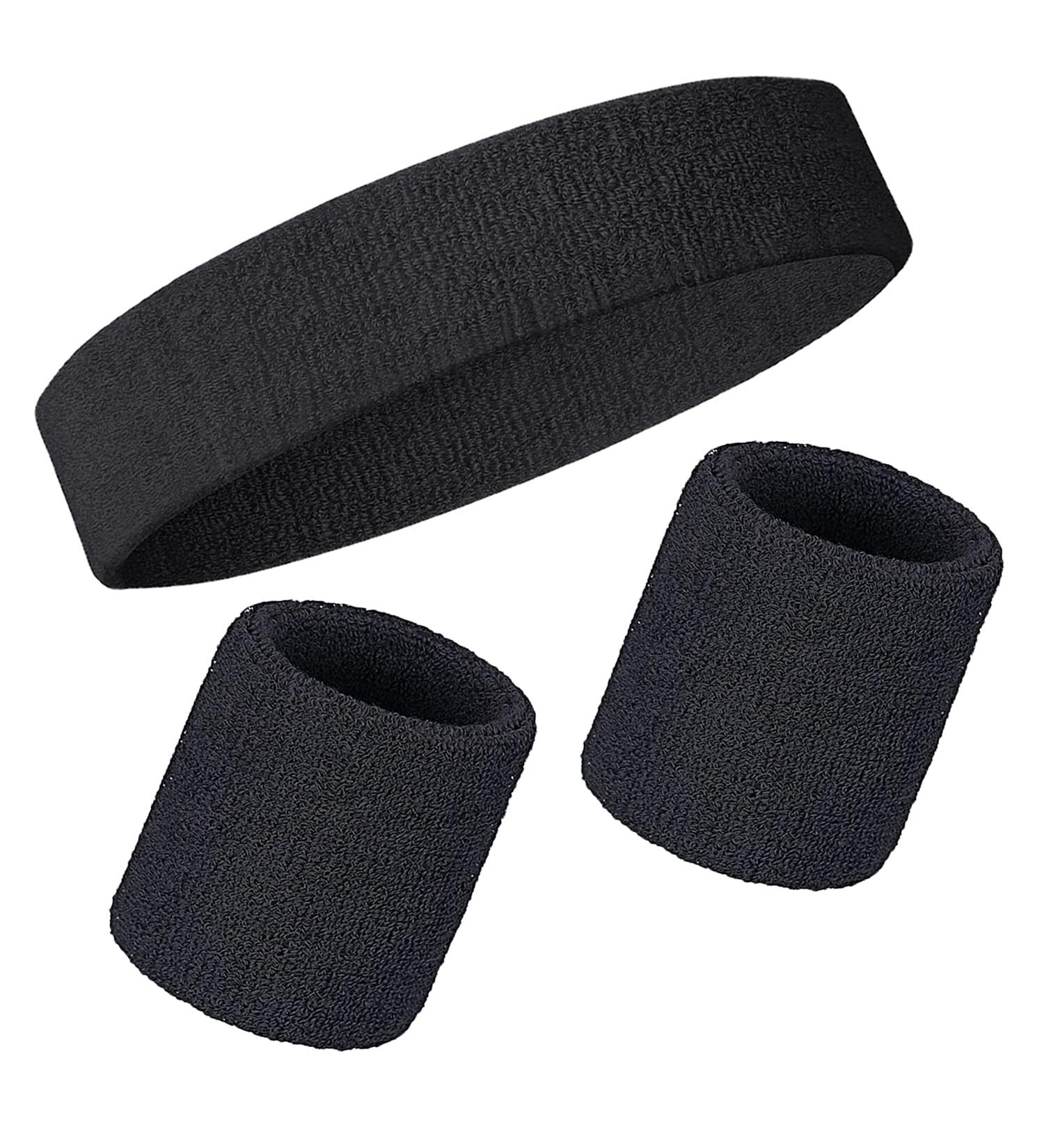 3-Piece Welding Tape Wrist and Headband Set | Sports Bands for Football Basketball Tennis & Gymnastics - Black - Buy Online on GoSupps.com
