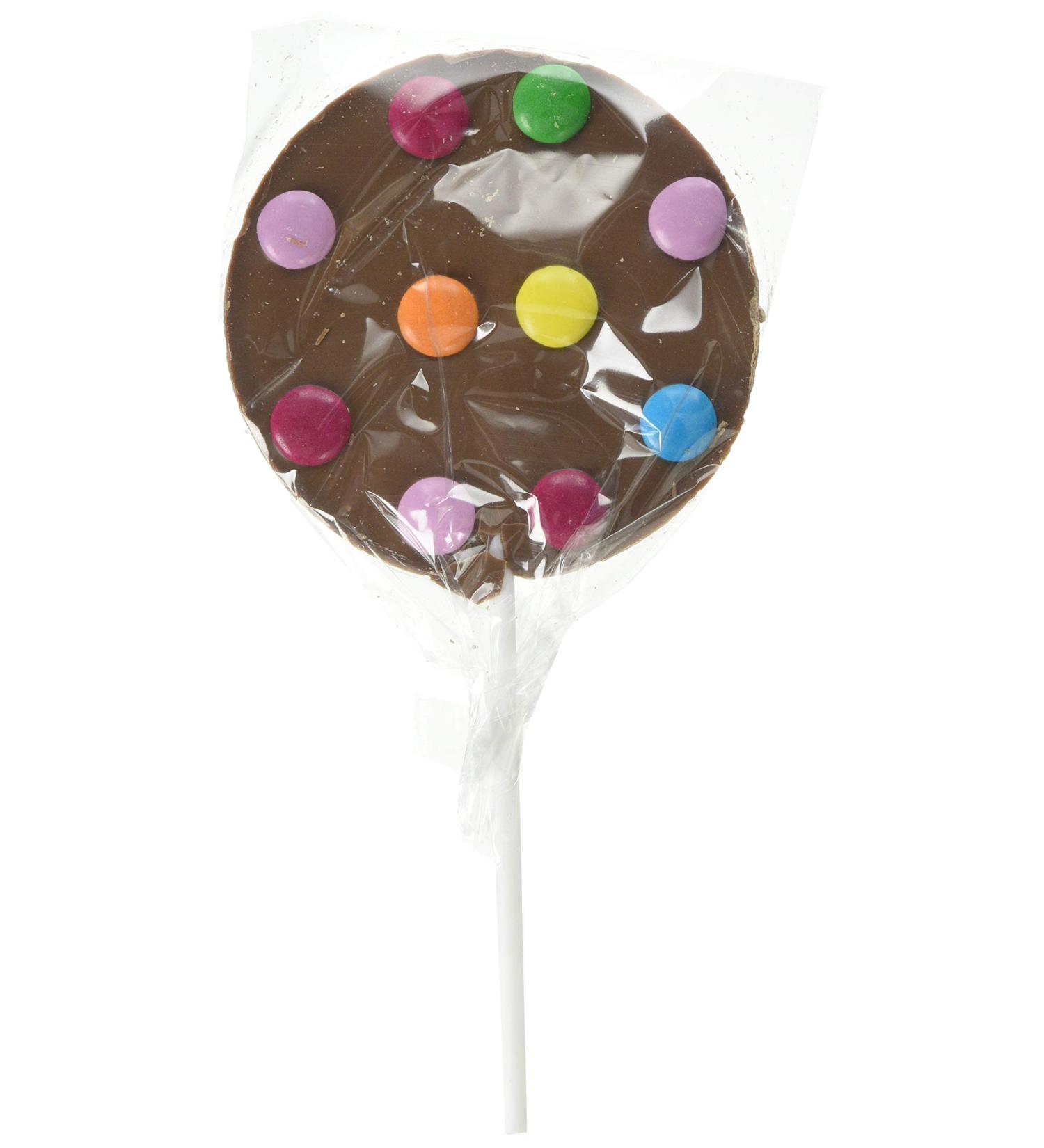 Gwynedd Confectioners Milk Chocolate Lollies with Coloured Chocolate Beans 50 g 1