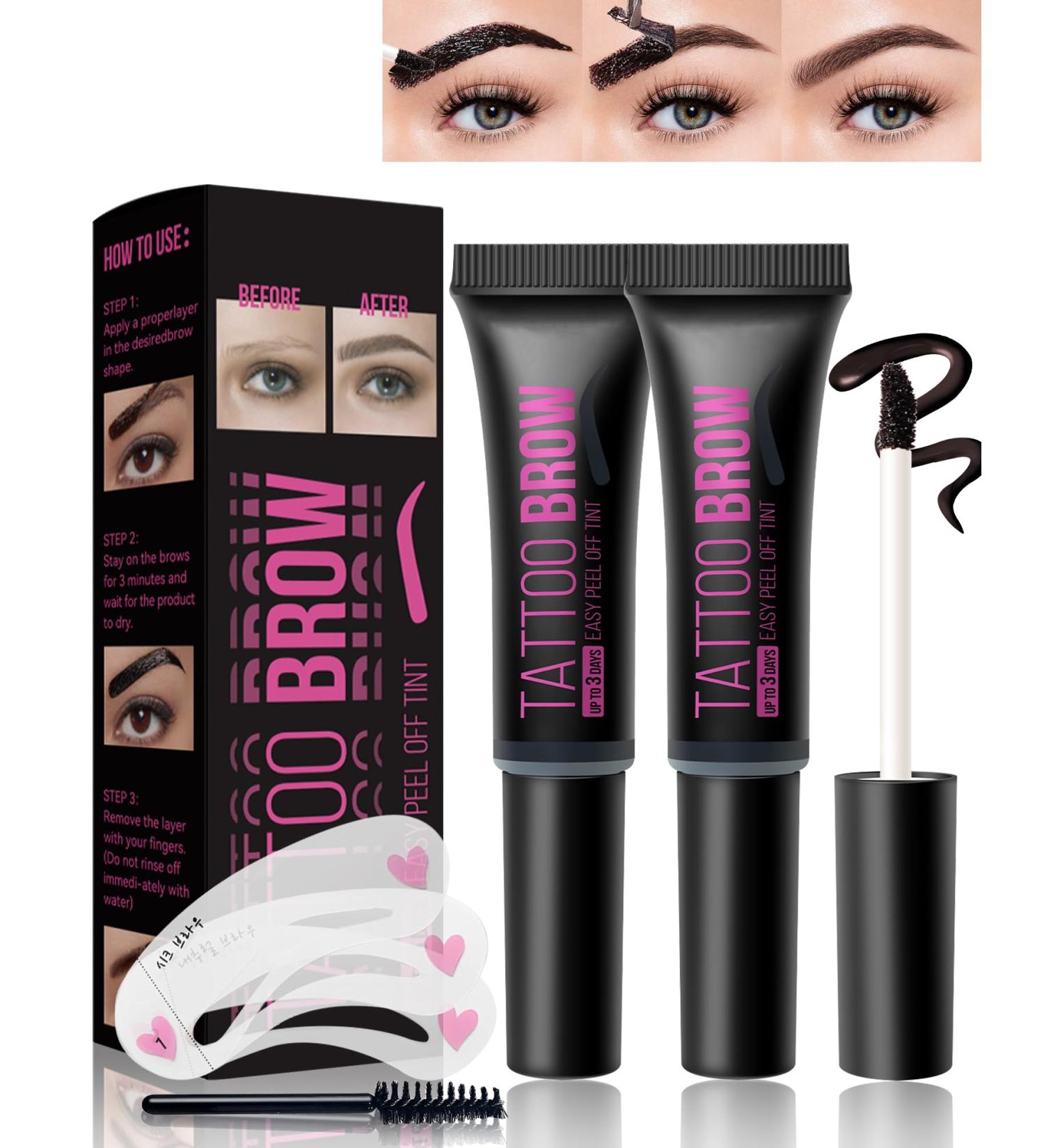 10 Pcs Waterproof Brow Gel Thickening Tinted Eyebrow Gel Eyebrows Filler Gel Long-Lasting Eyebrow Makeup for Women -02#Medium Brown 02# Medium Brown - Buy Online on GoSupps.com