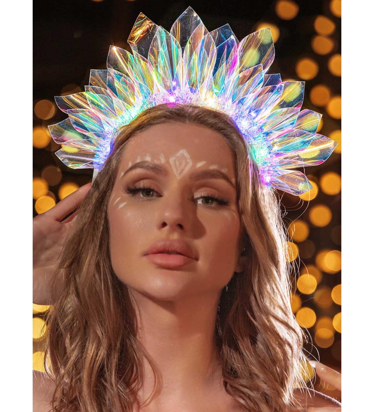 JONKY LED Light Up Tinsel Headband - Glowing Nightclub Party Hair Accessories for Women and Girls - Buy Online on GoSupps.com