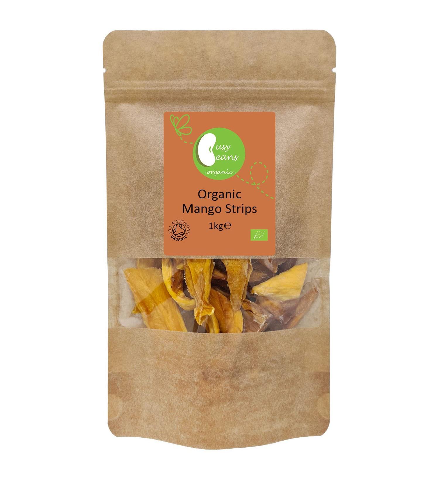 Organic Dried Mango Strips - Certified Organic - by Busy Beans Organic (1kg) - Buy Online on GoSupps.com