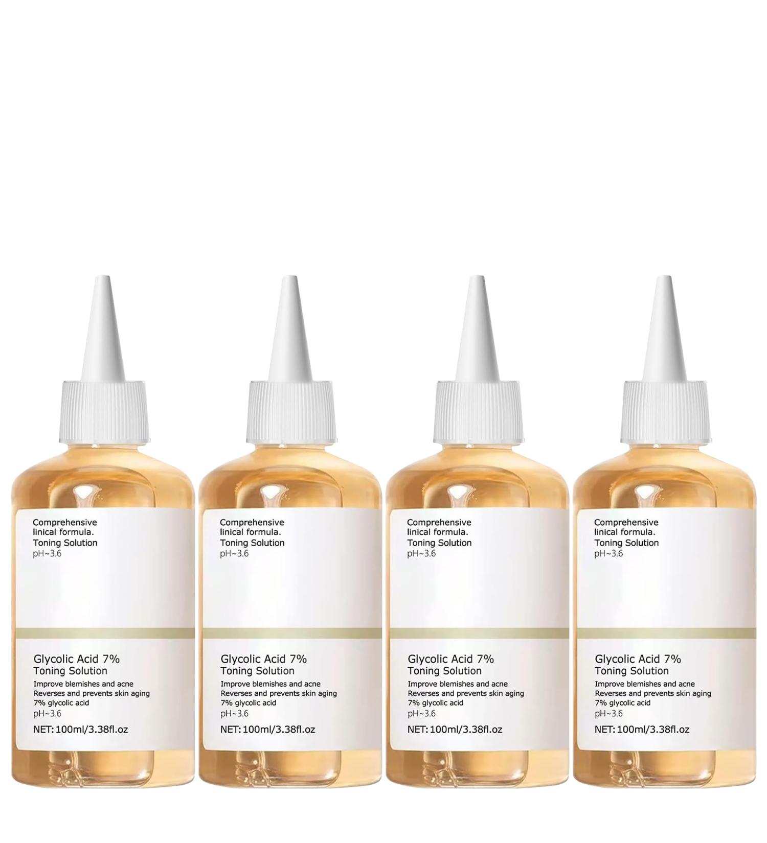 Buy Set of 4 - 100ML Glycolic Acid 7% Toner for Resurfacing Exfoliation Pore Refinement & Blemish Reduction - International Shipping Available - Buy Online on GoSupps.com