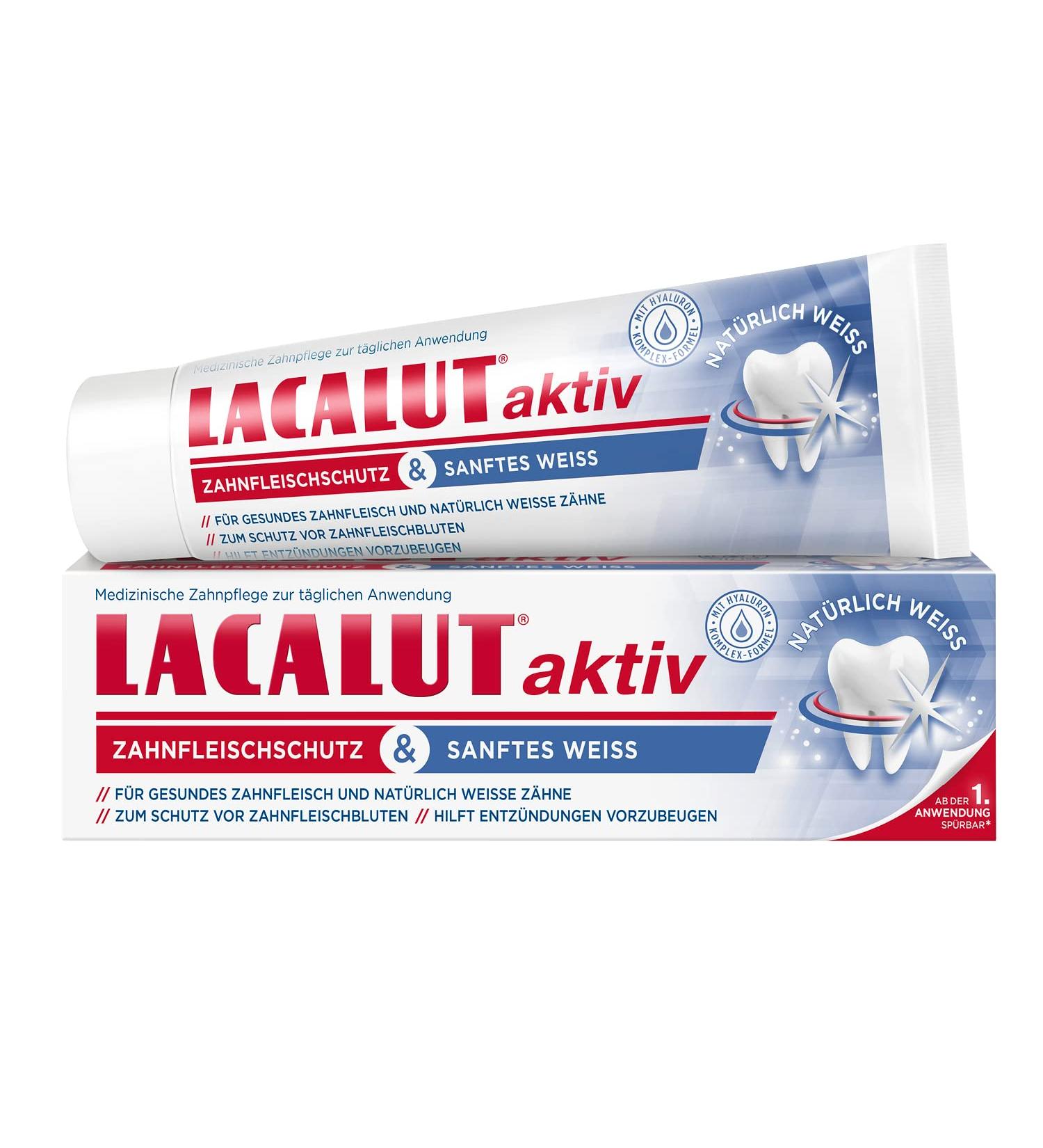 Lacalut Active Gum Protection & Gentle White Toothpaste - 75ml | Strengthens Gums & Whitens Teeth Naturally - Buy Online on GoSupps.com