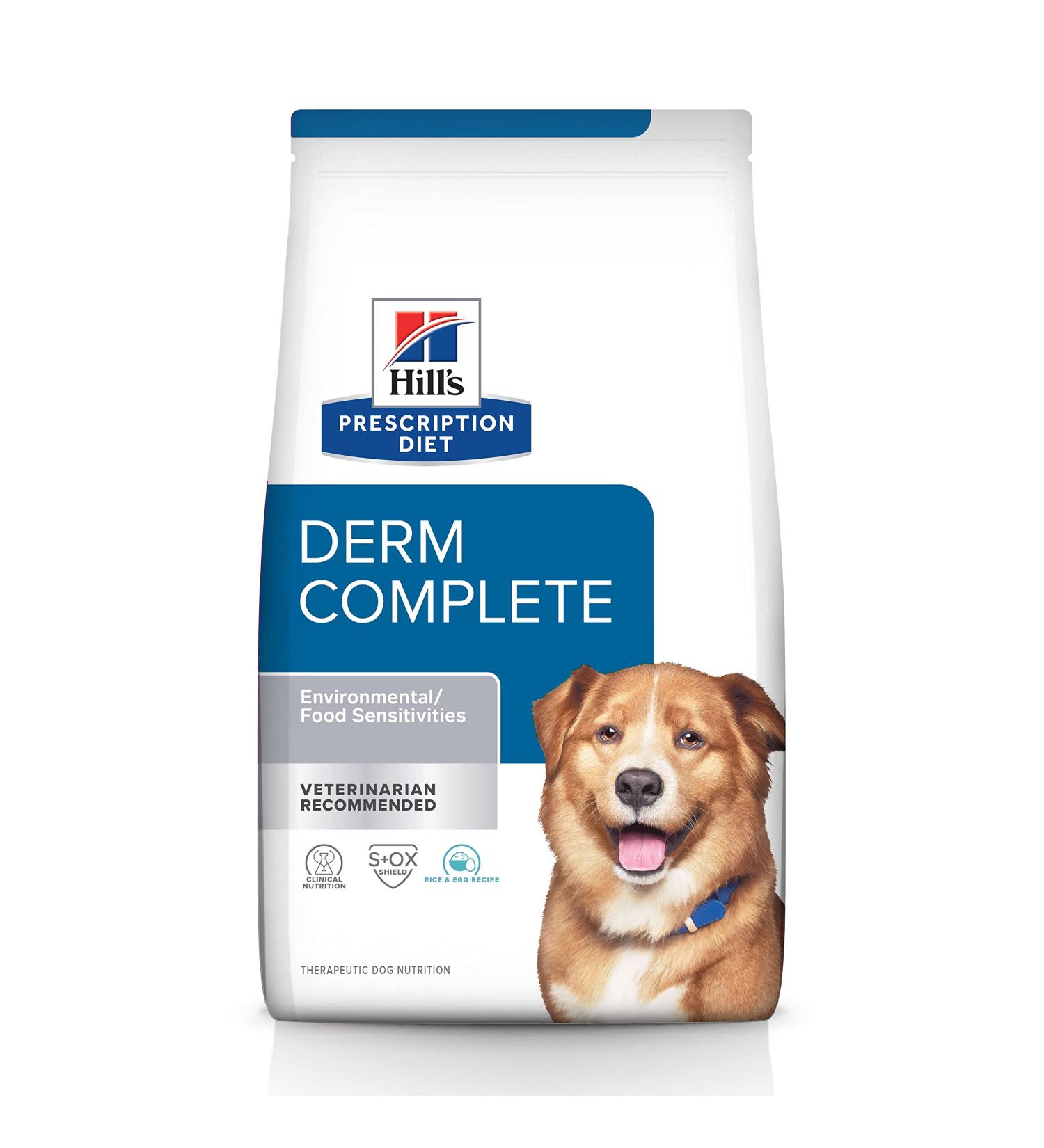 Hill's Prescription Diet Derm Complete Dry Dog Food 6.5 lb - Veterinary Diet for Skin & Food Sensitivities - Buy Online on GoSupps.com