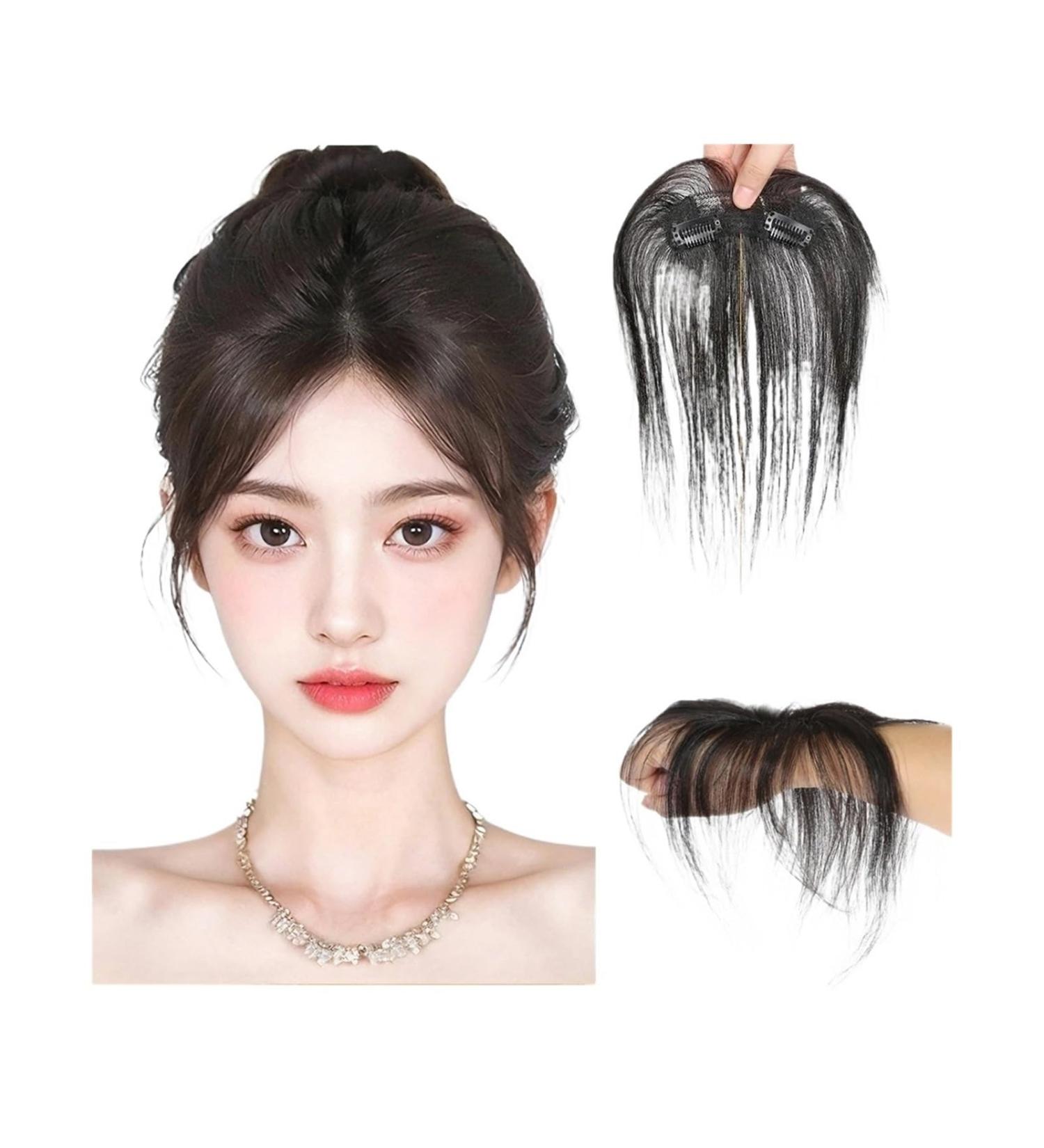 Bangs Hair Clip Natural Human Hair Clip-In Bangs Hairline Replacement Lanugo Bangs Hand Woven Hair Bangs with Sideburns Clip in Hair Extensions Bangs Clip in Hair - Buy Online on GoSupps.com