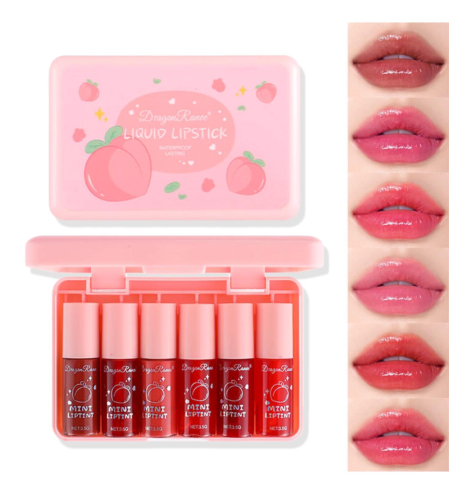 Liquid Tint Stain - 6 Colors Korean Lip Gloss | Moisturizing Multi-Use Lip & Cheek Tint | Long-Lasting Non-Stick Cup Vivid Peach Color - Buy Online on GoSupps.com