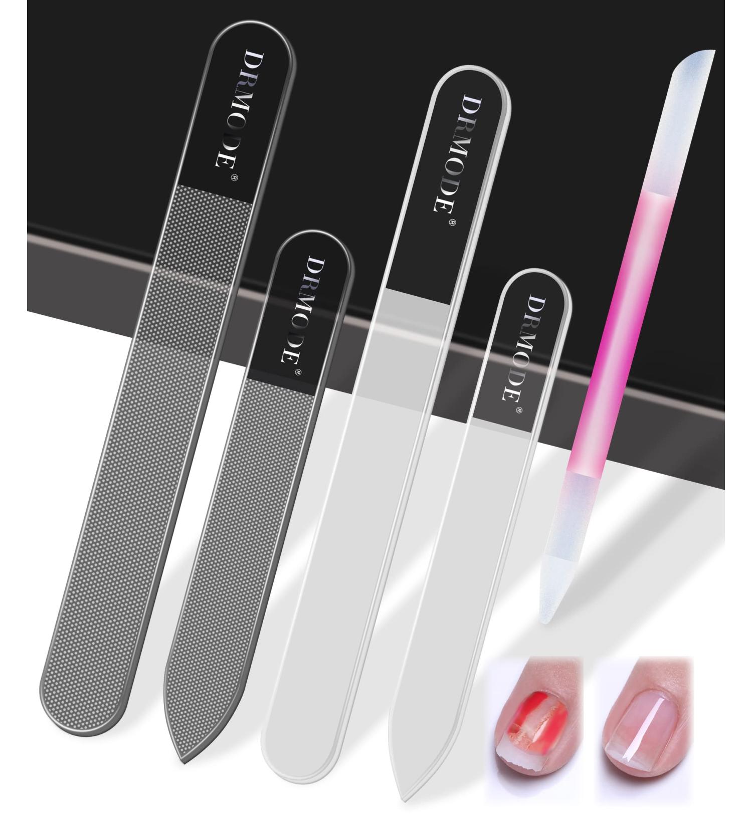 Nano Glass Nail File Set with Case - 5PCS | Cuticle Pusher & Crystal Nail File Kit | Manicure Tool for Natural & Acrylic Nails | Gifts for Men & Women | Safety Nail Files - 1 Pack - Buy Online on GoSupps.com