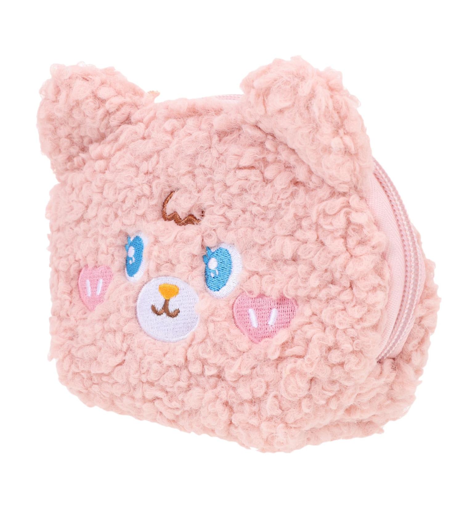 FRCOLOR Plush Cosmetic Bag Zipper Wallet Travel Organizer for Women - Pink 15.5X12X5.5CM - Buy Online on GoSupps.com