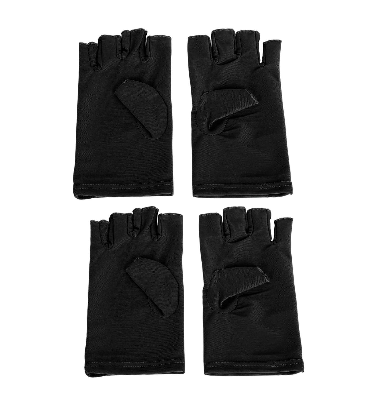 Professional UV Gloves for Nails Full Coverage Finger UV Nail Gloves for Gel Nail Lamp Manicures with Breathable Comfortable Black (Black) One Size - Buy Online on GoSupps.com