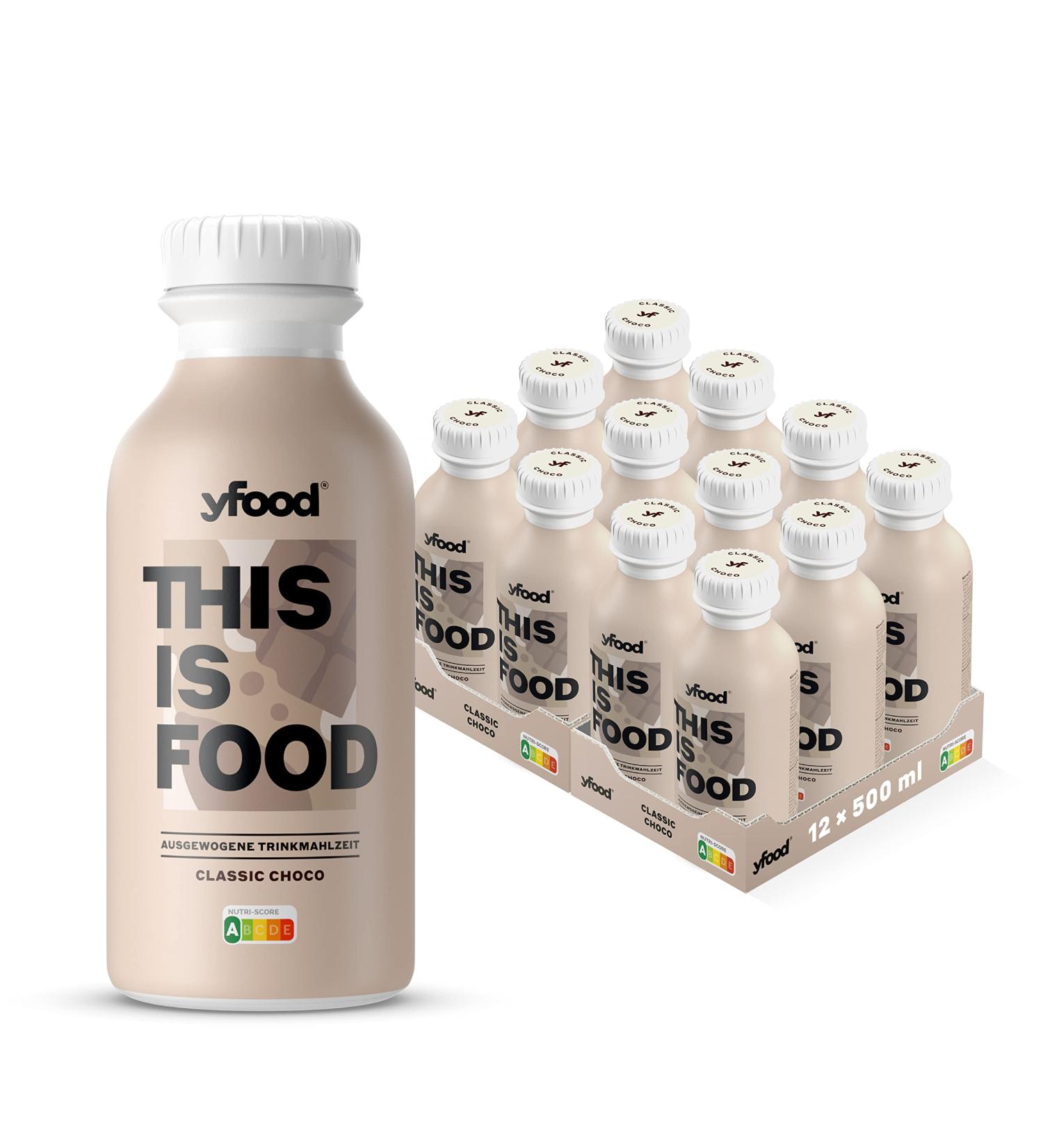 Yfood Drink Classic Choco - 33g Protein 26 Vitamins & Minerals Delicious Meal Replacement 12x500ml Pack Perfect for On-the-Go - Buy Online on GoSupps.com