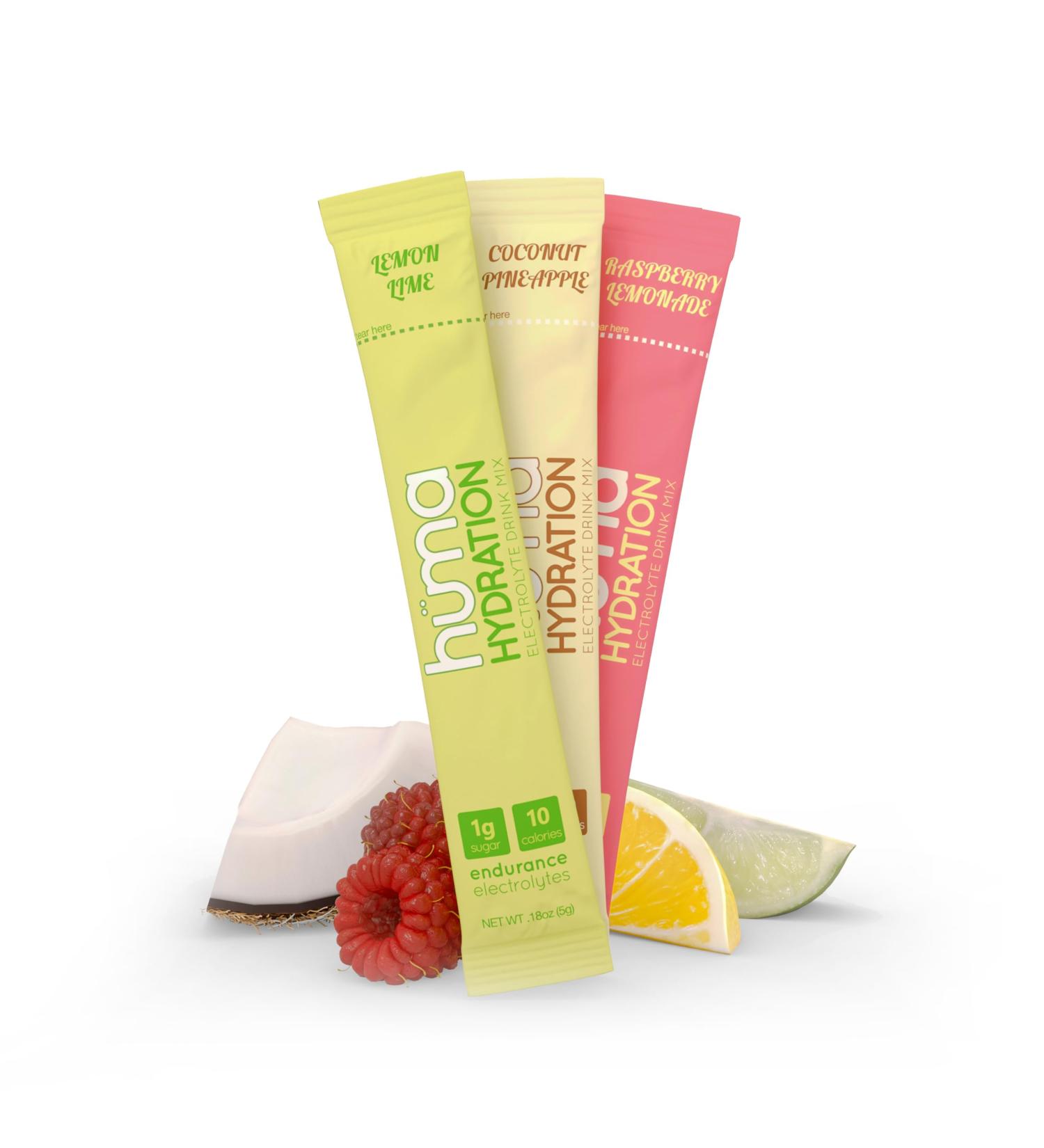 HUMA CHIA Hydration Drink Mix Variety 15 Packets 3 Flavors - Low Calorie High Electrolyte Powder for Sports & Exercise - 100% Natural 1g Sugar 10 Cal 15 Packets (Pack of 1) Variety Pack - Buy Online on GoSupps.com