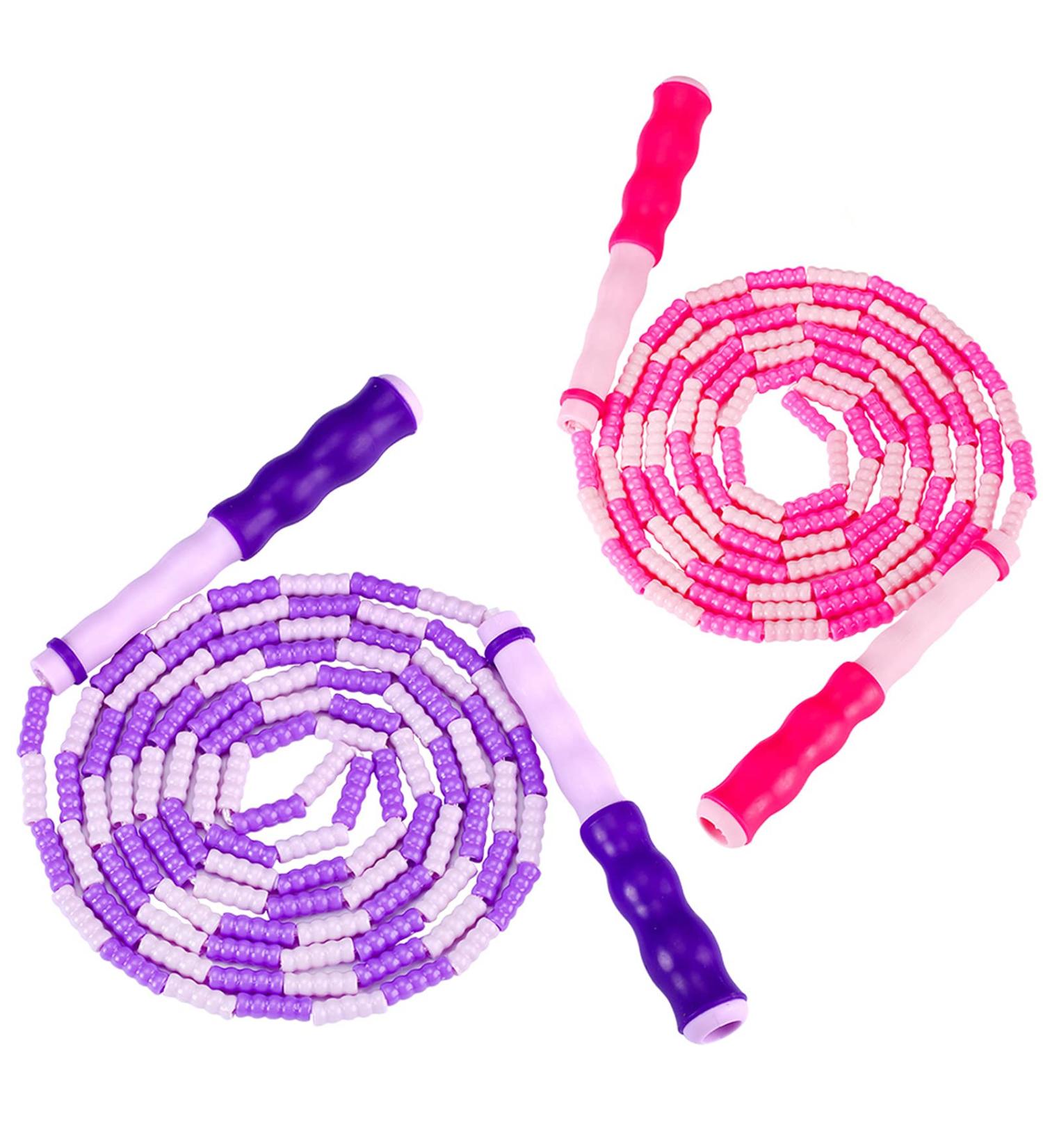Zocy 2 Pack Jump Rope for Fitness Exercise - Tangle-Free & Adjustable - Ideal for Kids, Women & Men - Pink/Purple - Buy Online on GoSupps.com
